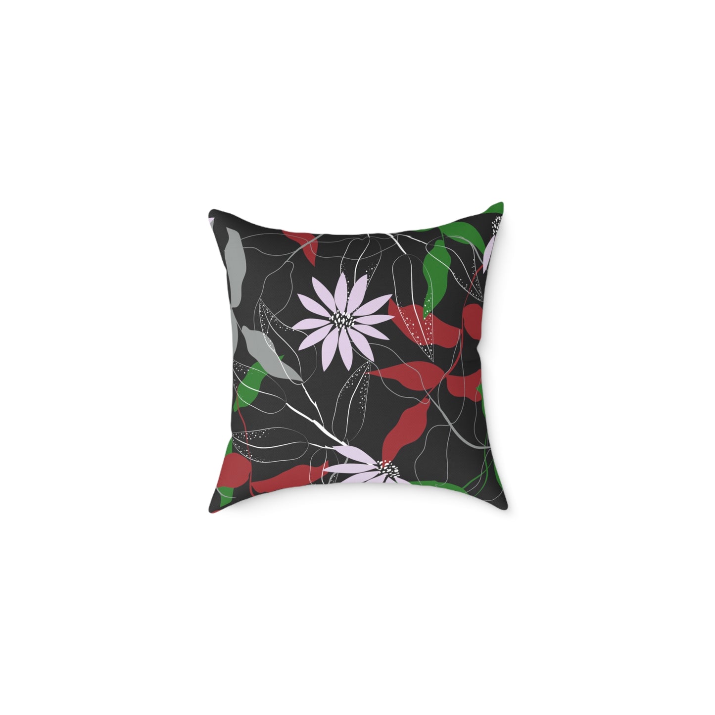 William Morris Style Cat in Kimono and Flowers Square Pillow, Botanicals and Flowers, insert included - Homevalley.co.uk