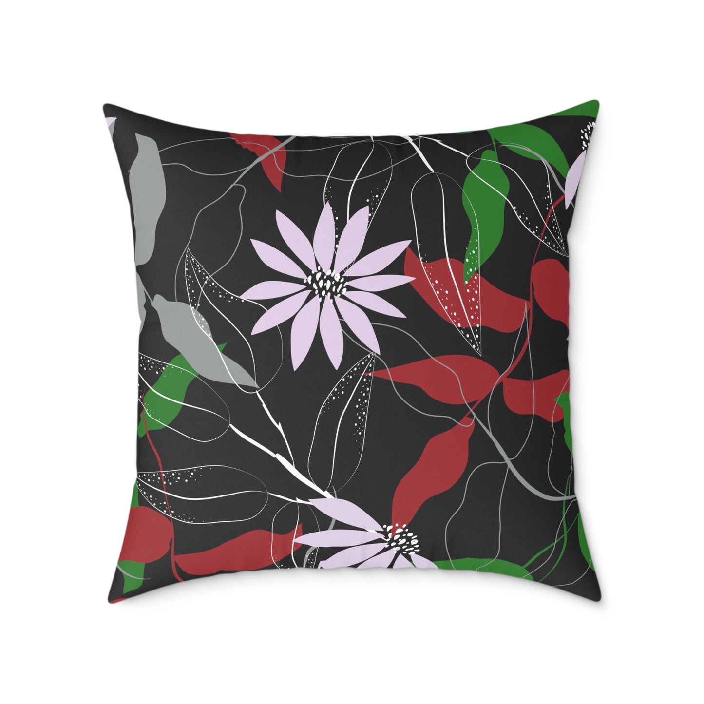 William Morris Style Cat in Kimono and Flowers Square Pillow, Botanicals and Flowers, insert included - Homevalley.co.uk