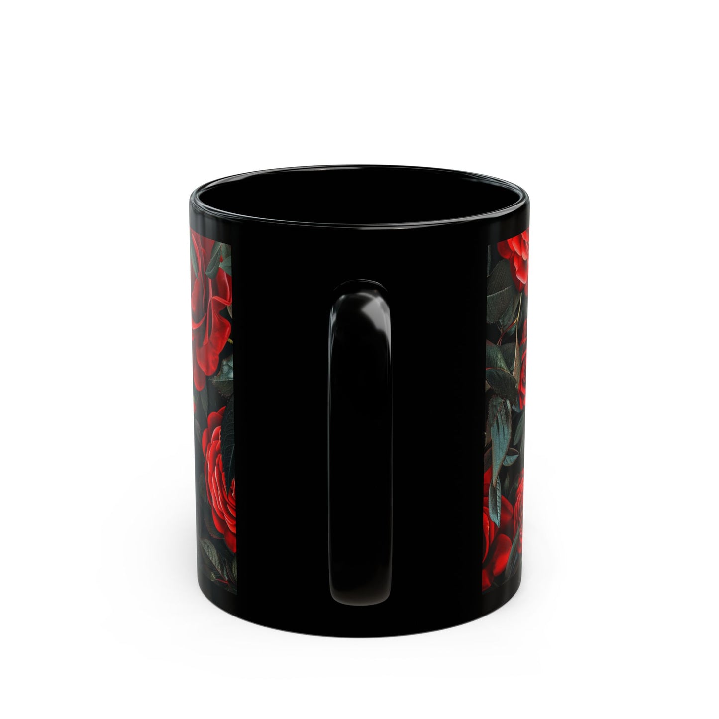 Scull and Red Roses Black Coffee Mug, Black Tea Cup, Gift for Him, Gift for Her, Father's day, Mother's day, Gift Idea (11oz, 15oz) - Homevalley.co.uk