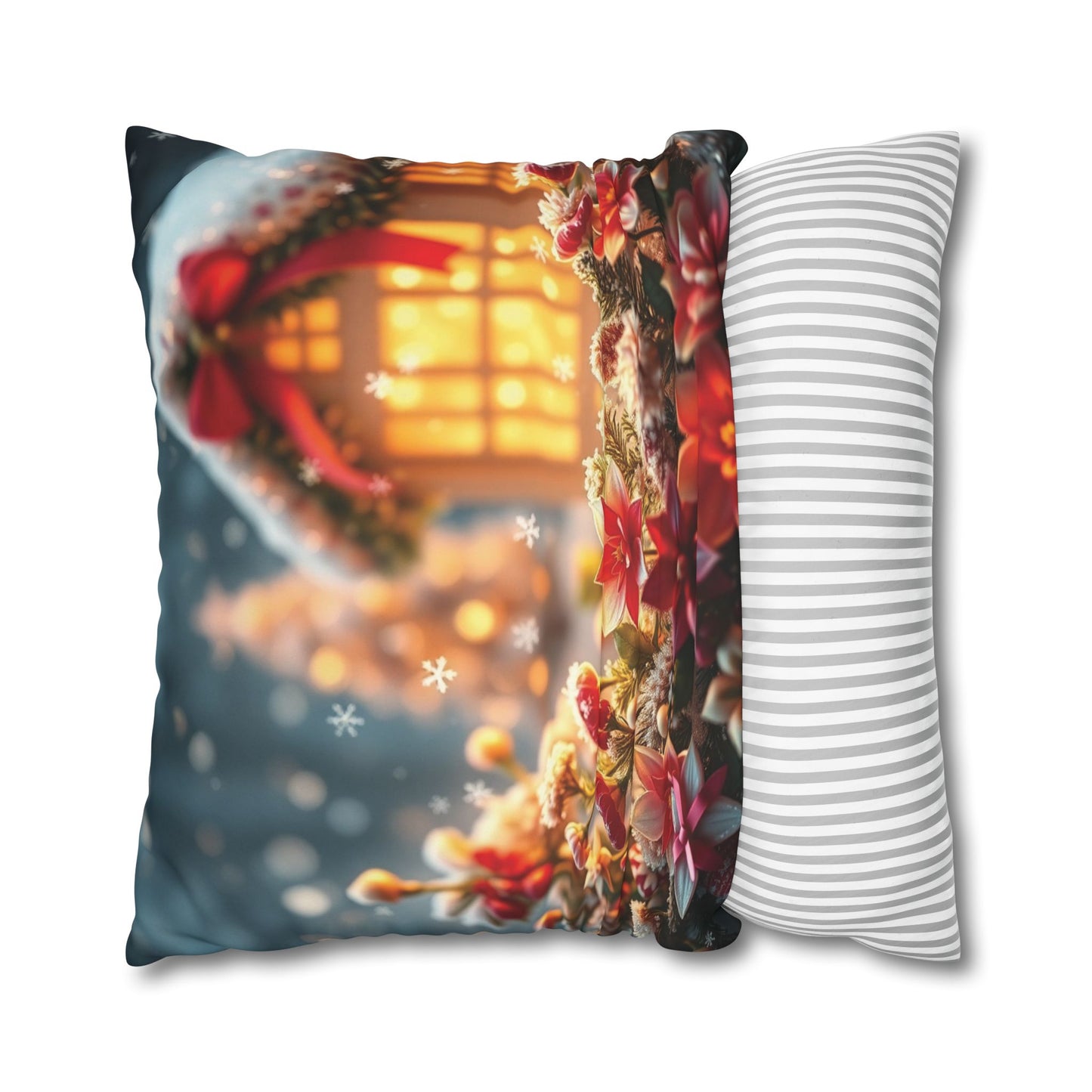 Christmas Square Pillowcase, Holiday Cushion Cover, Festive Throw Pillow, Xmas Decor, Home Decor Gift - Homevalley.co.uk