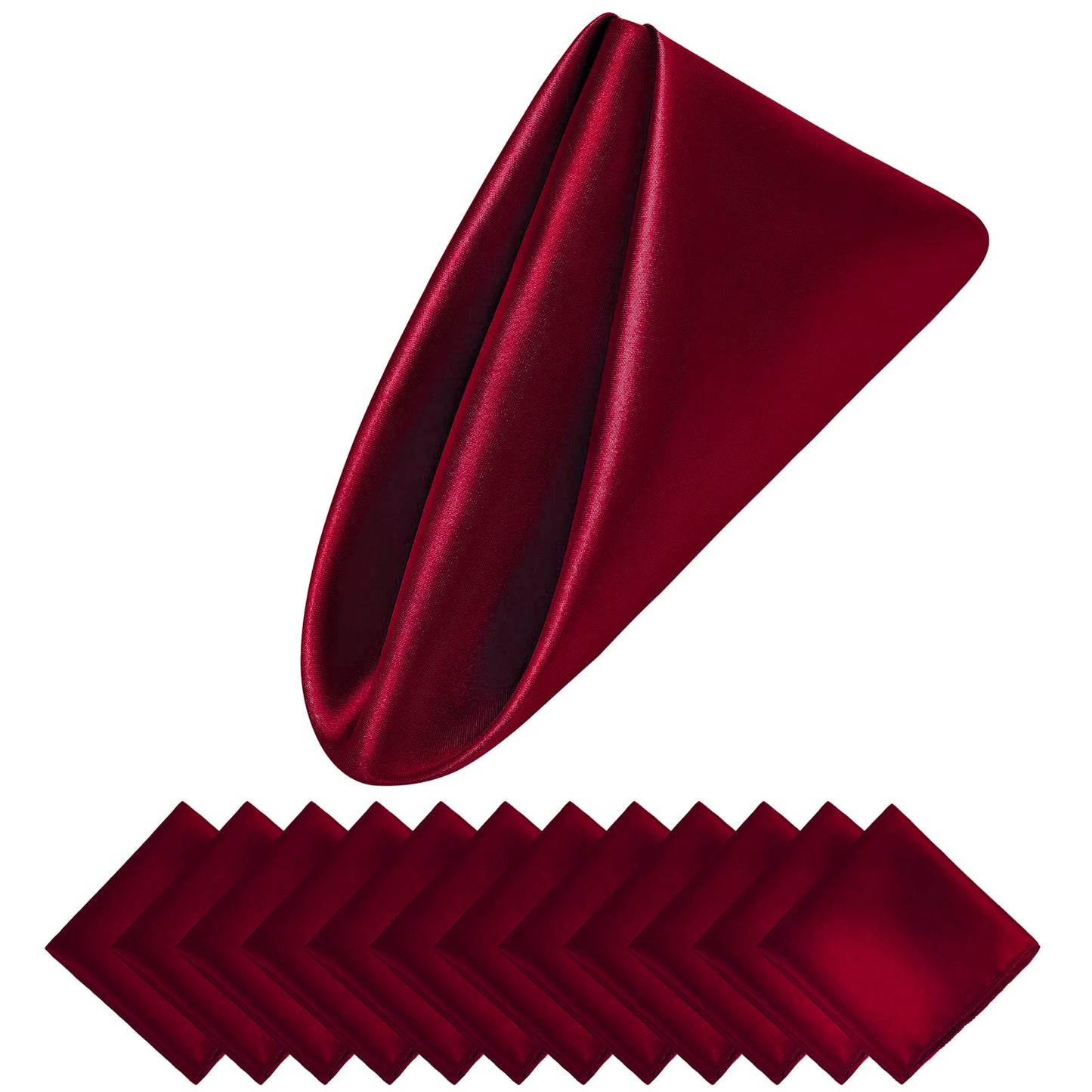 12PCS Christmas Wedding Satin Napkins Soft Table Decoration, 30x30cm - Homevalley.co.uk