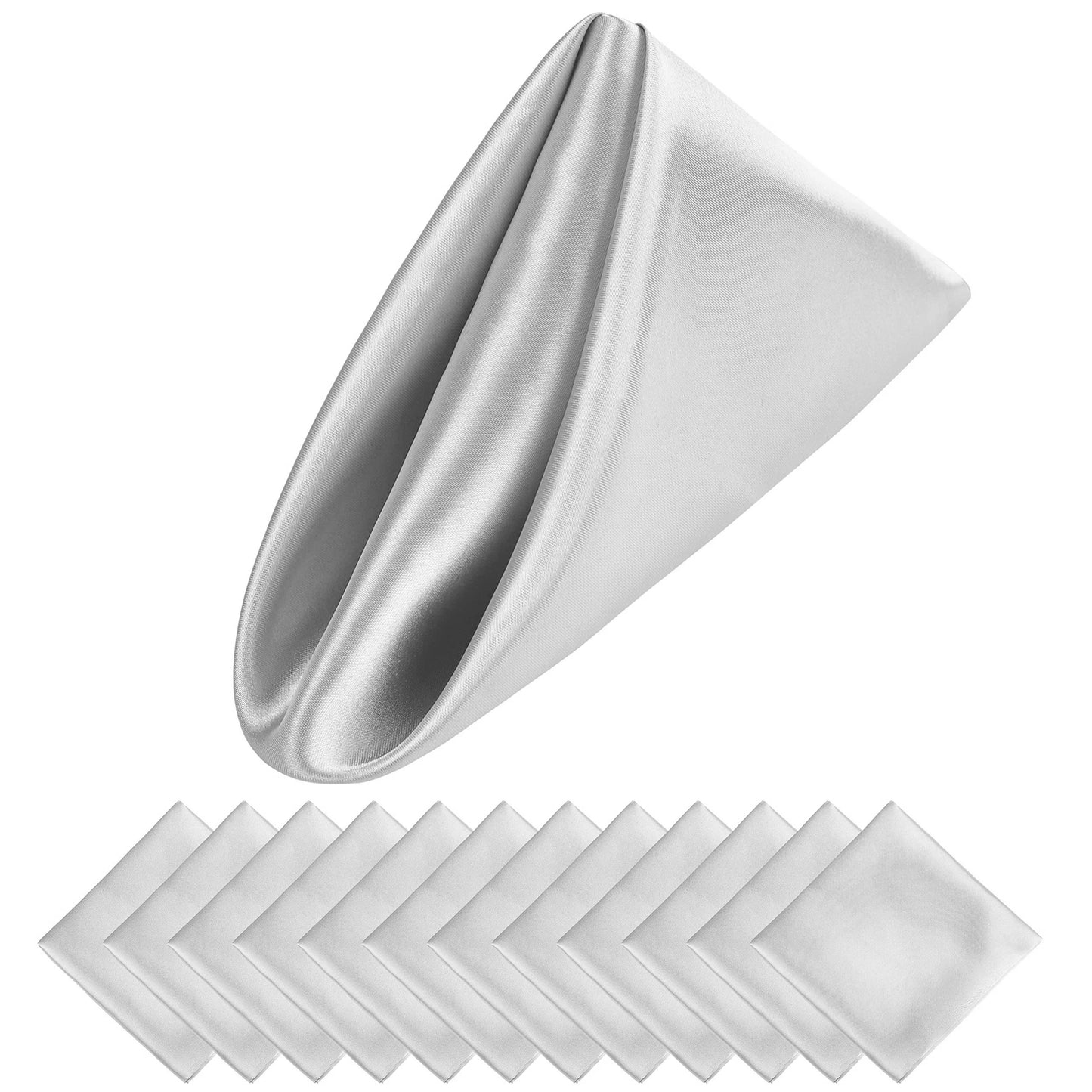 12PCS Christmas Wedding Satin Napkins Soft Table Decoration, 30x30cm - Homevalley.co.uk