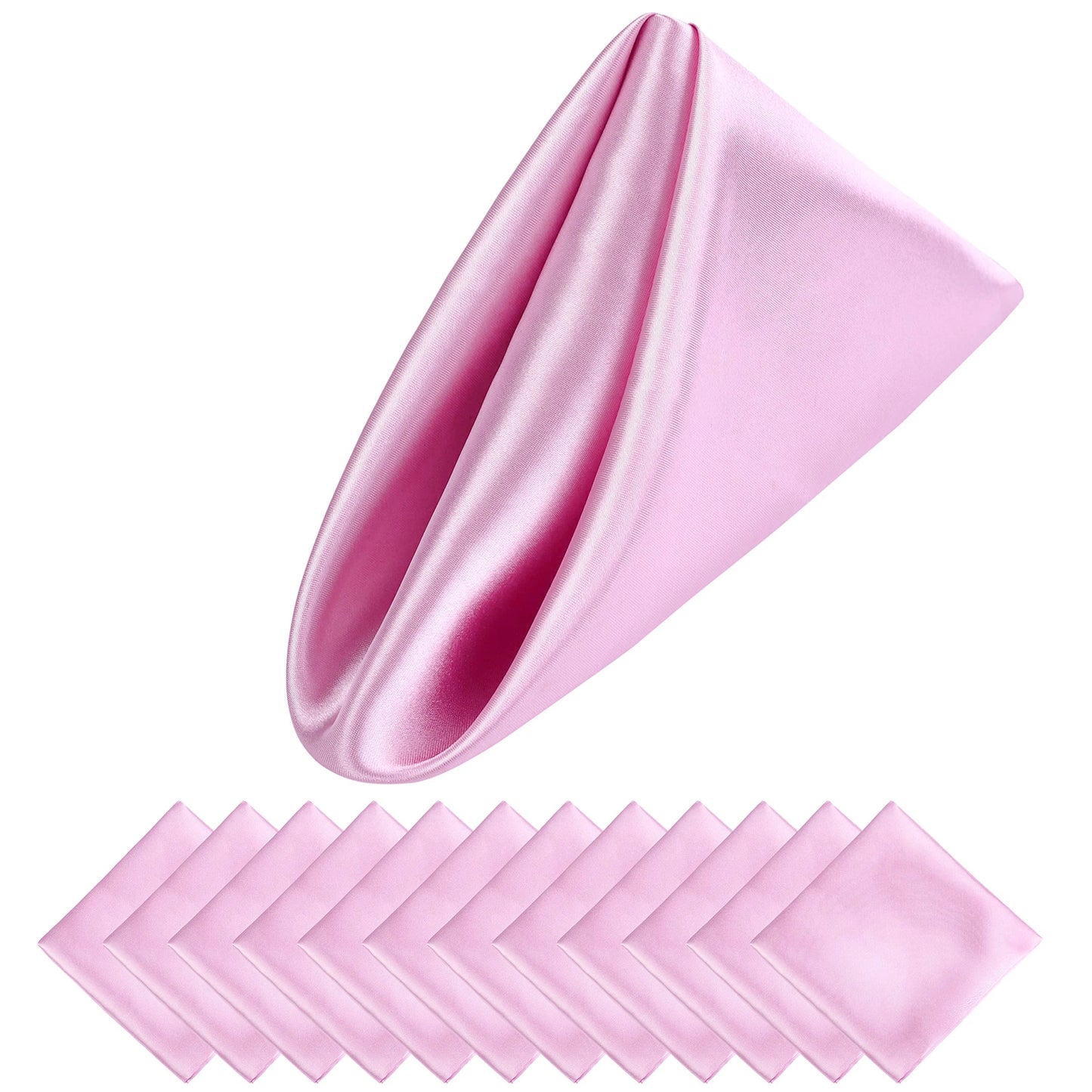 12PCS Christmas Wedding Satin Napkins Soft Table Decoration, 30x30cm - Homevalley.co.uk