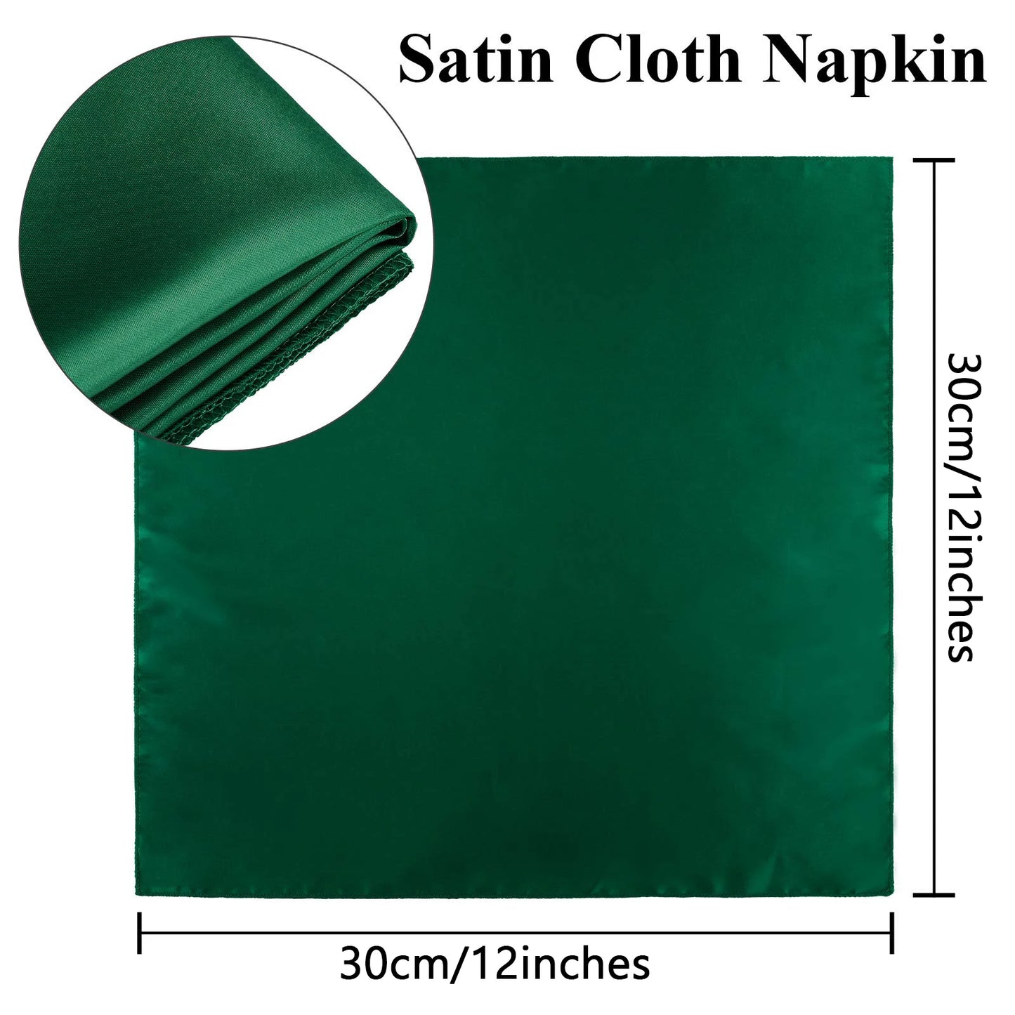 12PCS Christmas Wedding Satin Napkins Soft Table Decoration, 30x30cm - Homevalley.co.uk