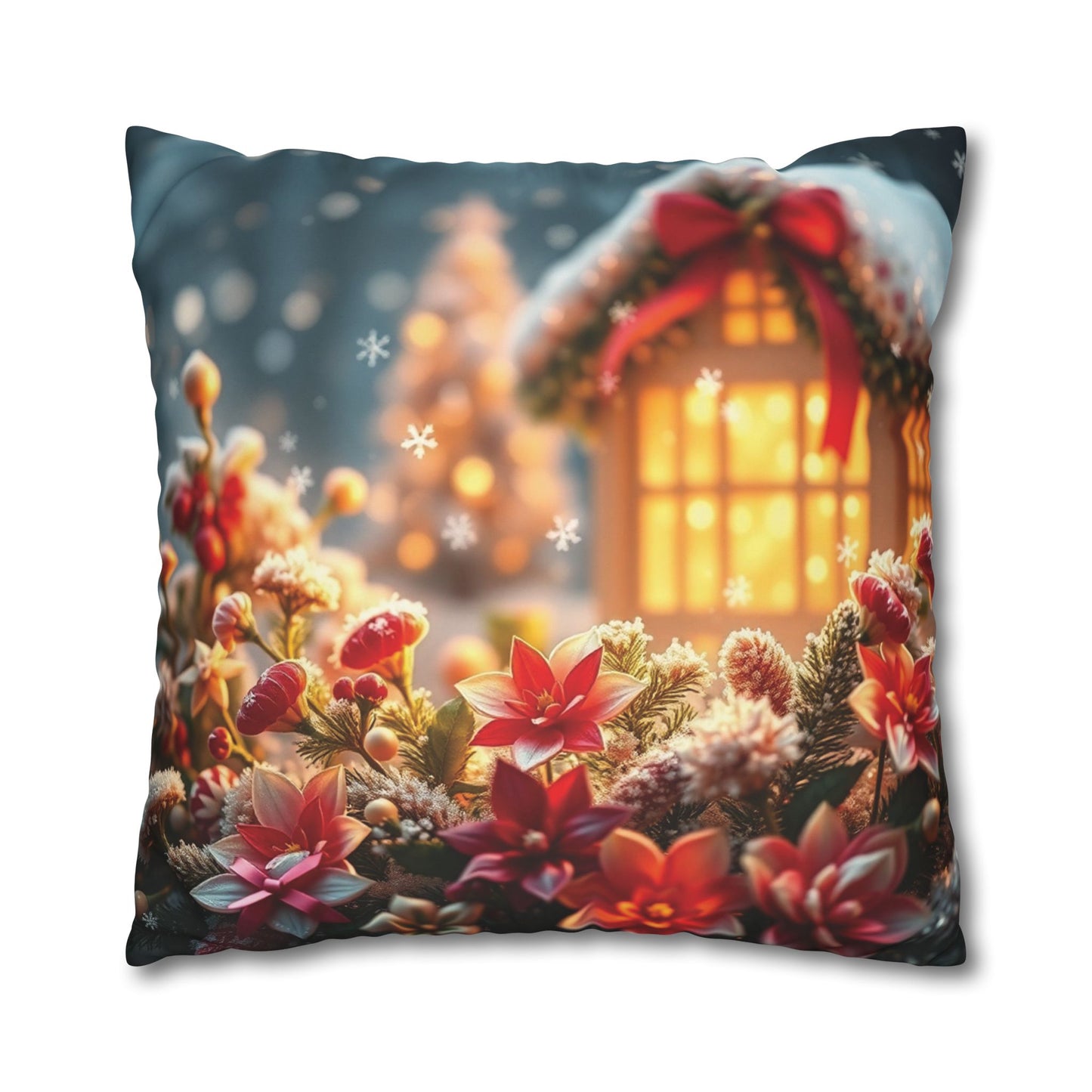 Christmas Square Pillowcase, Holiday Cushion Cover, Festive Throw Pillow, Xmas Decor, Home Decor Gift - Homevalley.co.uk