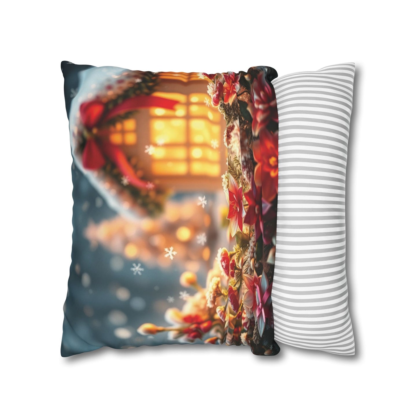 Christmas Square Pillowcase, Holiday Cushion Cover, Festive Throw Pillow, Xmas Decor, Home Decor Gift - Homevalley.co.uk