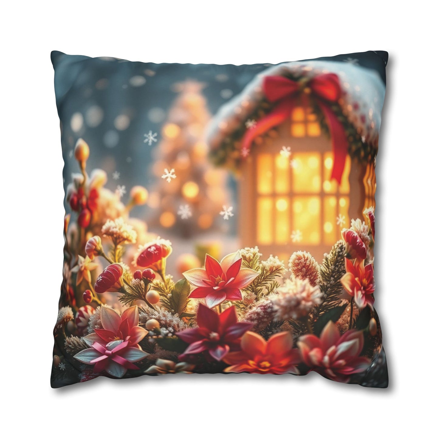 Christmas Square Pillowcase, Holiday Cushion Cover, Festive Throw Pillow, Xmas Decor, Home Decor Gift - Homevalley.co.uk
