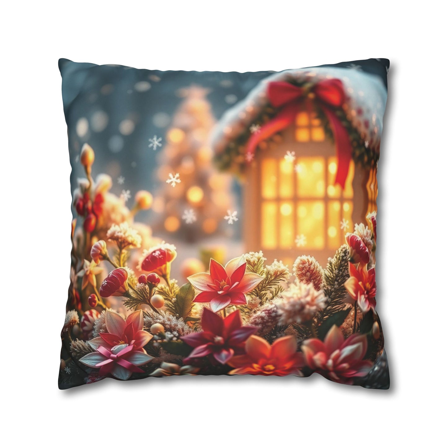 Christmas Square Pillowcase, Holiday Cushion Cover, Festive Throw Pillow, Xmas Decor, Home Decor Gift - Homevalley.co.uk