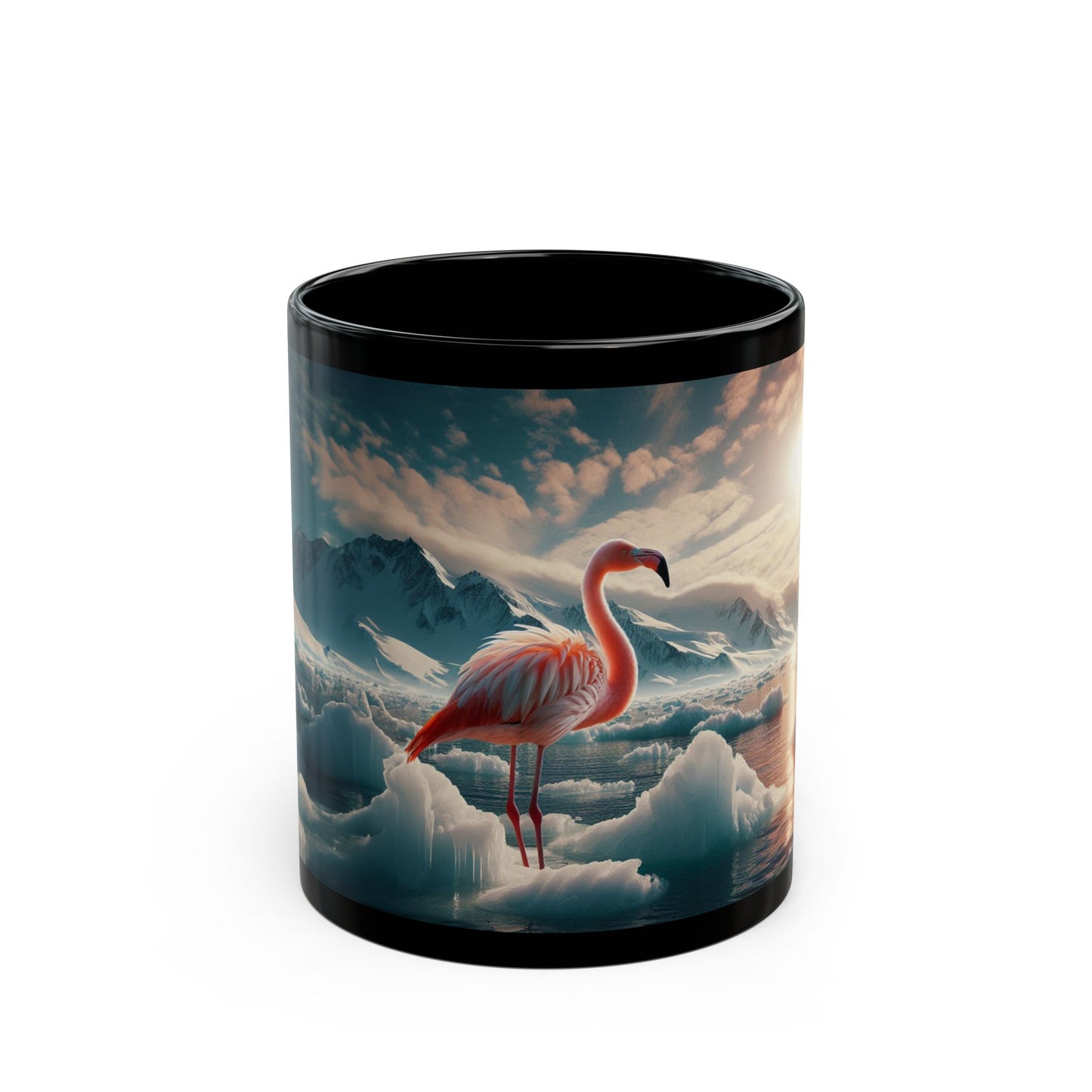 Pink Flamingo Tea Cup, Black Coffee Mug, Mother's day, Gift for Her, 11oz - Homevalley.co.uk