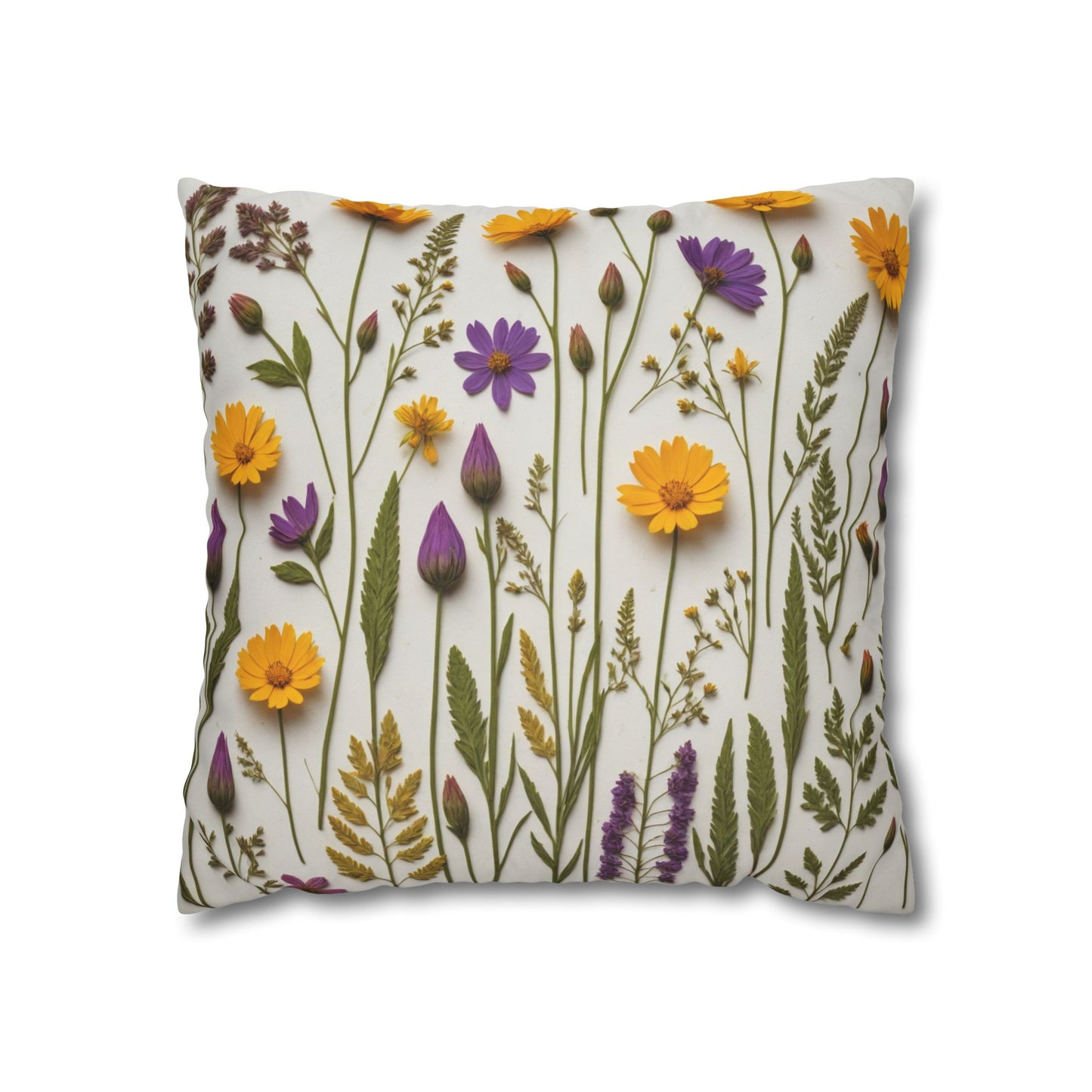 Lavender Flowers Cushion Cover,Wild Flowers Cushion Cover, Floral Pillow, Botanical Pillow - Homevalley.co.uk