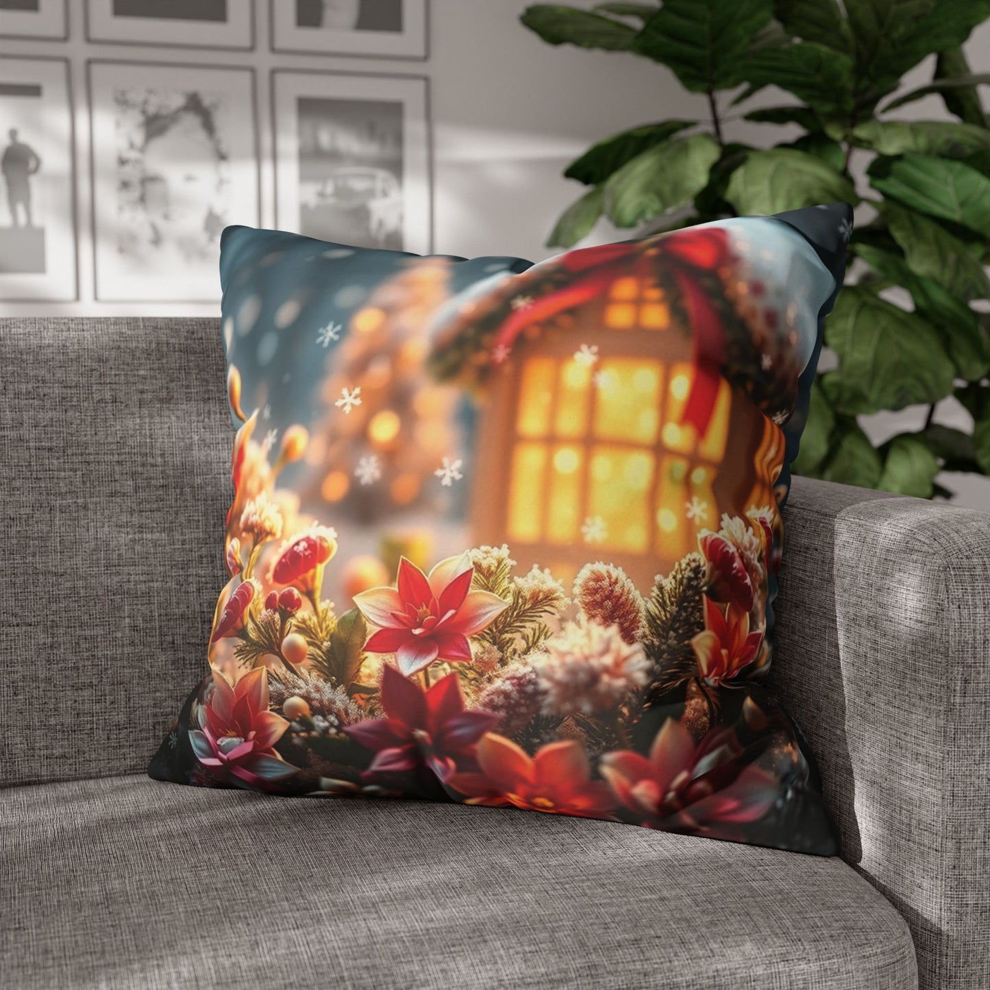Christmas Square Pillowcase, Holiday Cushion Cover, Festive Throw Pillow, Xmas Decor, Home Decor Gift - Homevalley.co.uk
