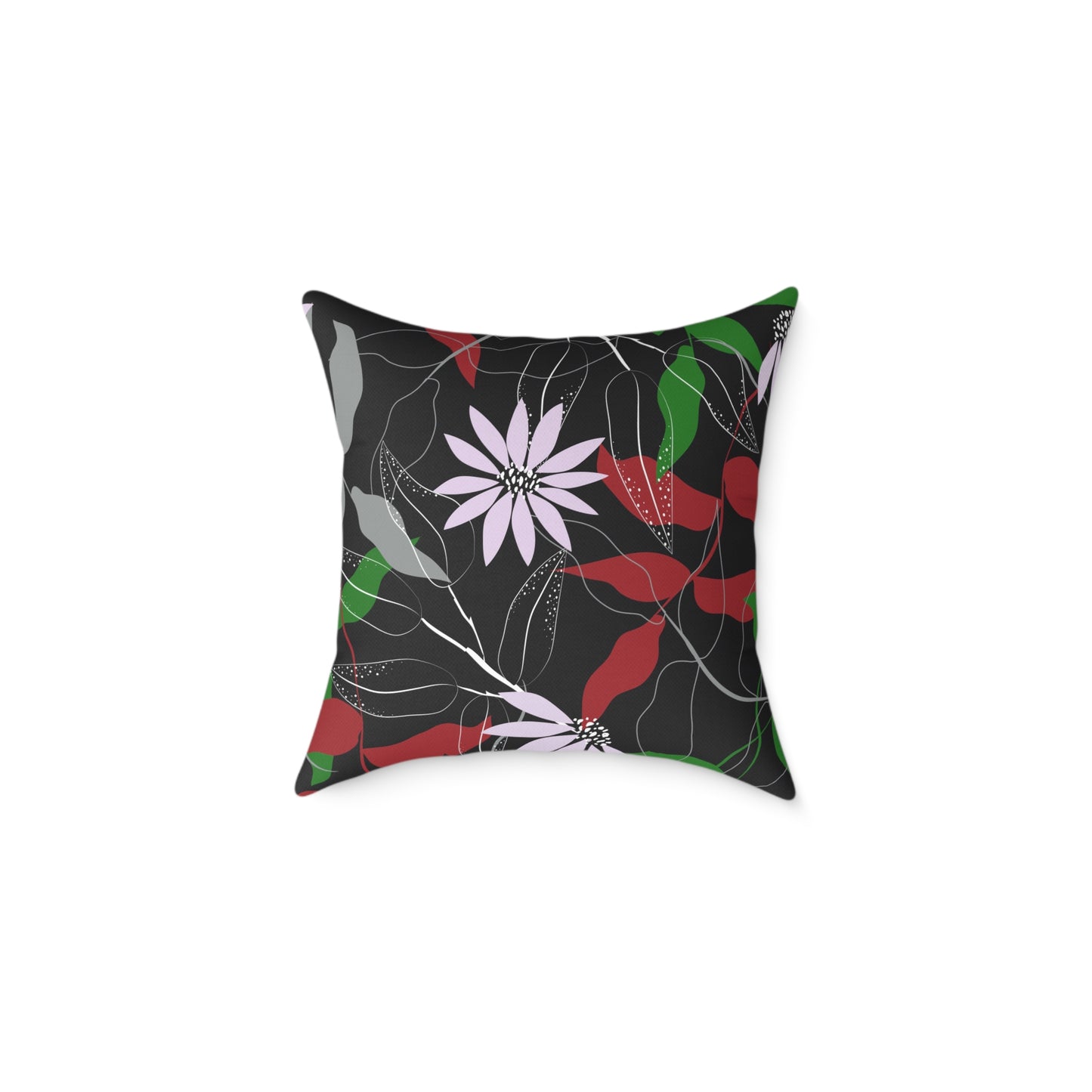 William Morris Style Cat in Kimono and Flowers Square Pillow, Botanicals and Flowers, insert included - Homevalley.co.uk