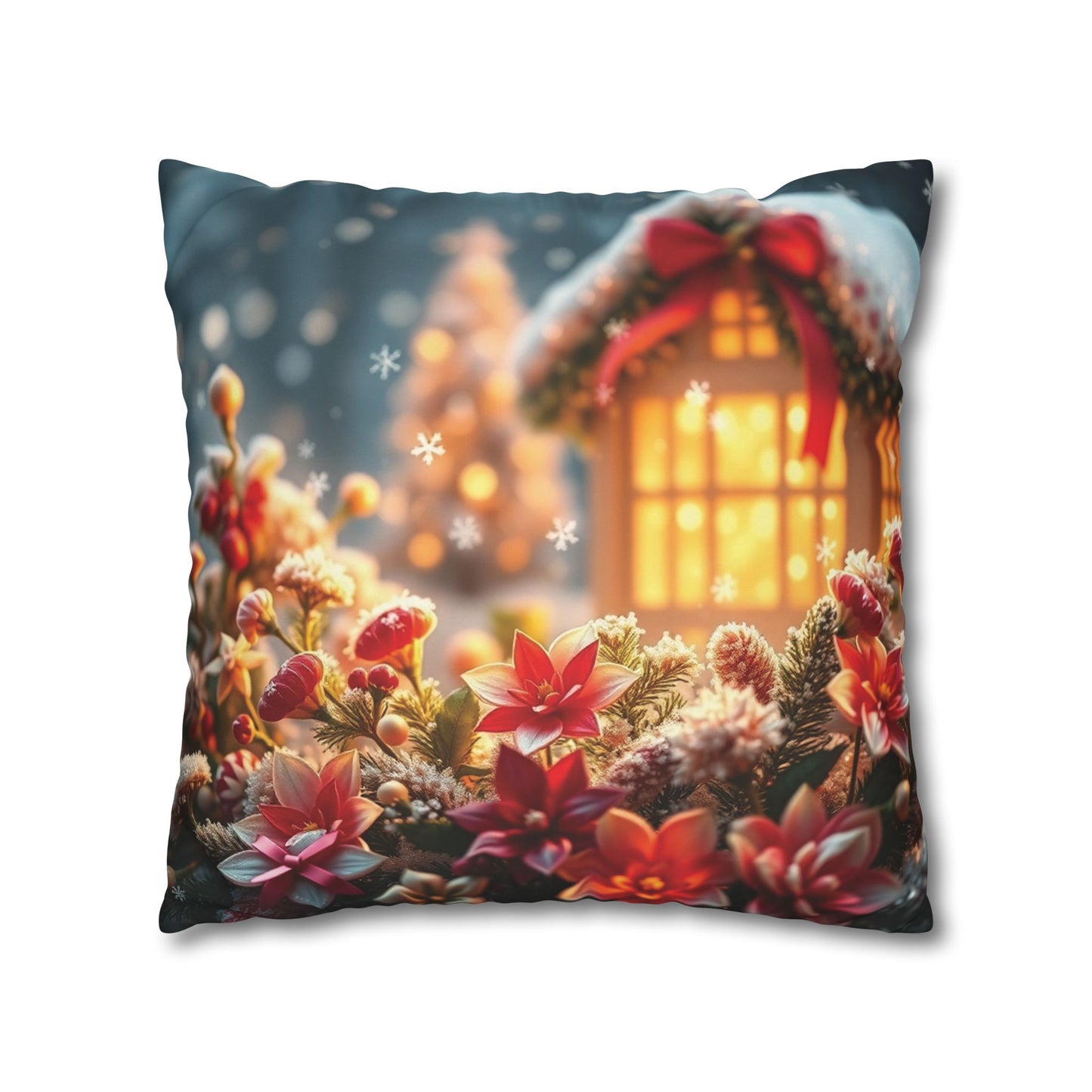 Christmas Square Pillowcase, Holiday Cushion Cover, Festive Throw Pillow, Xmas Decor, Home Decor Gift - Homevalley.co.uk