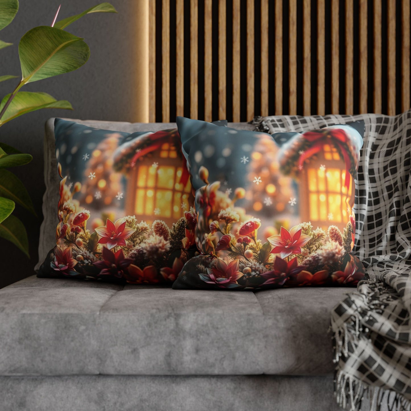 Christmas Square Pillowcase, Holiday Cushion Cover, Festive Throw Pillow, Xmas Decor, Home Decor Gift - Homevalley.co.uk
