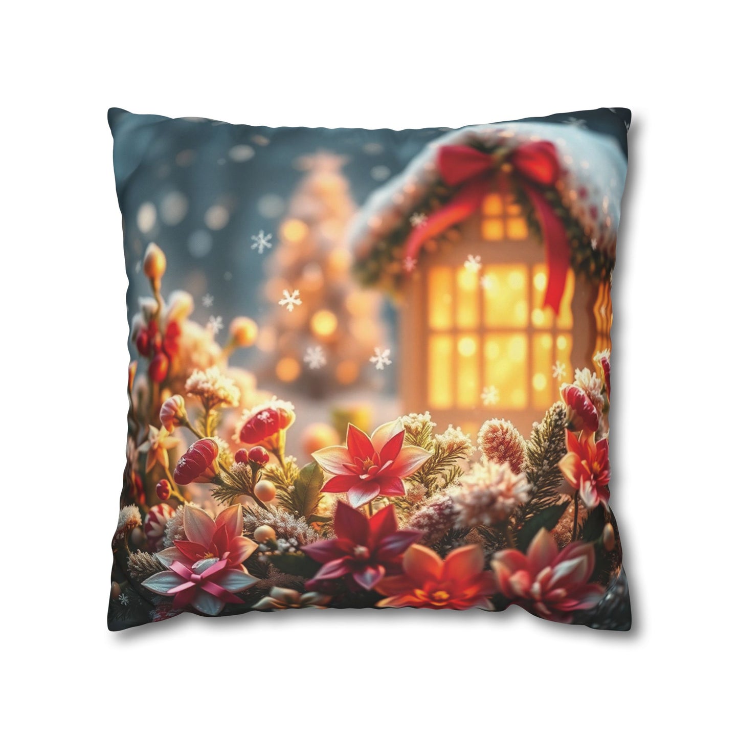Christmas Square Pillowcase, Holiday Cushion Cover, Festive Throw Pillow, Xmas Decor, Home Decor Gift - Homevalley.co.uk