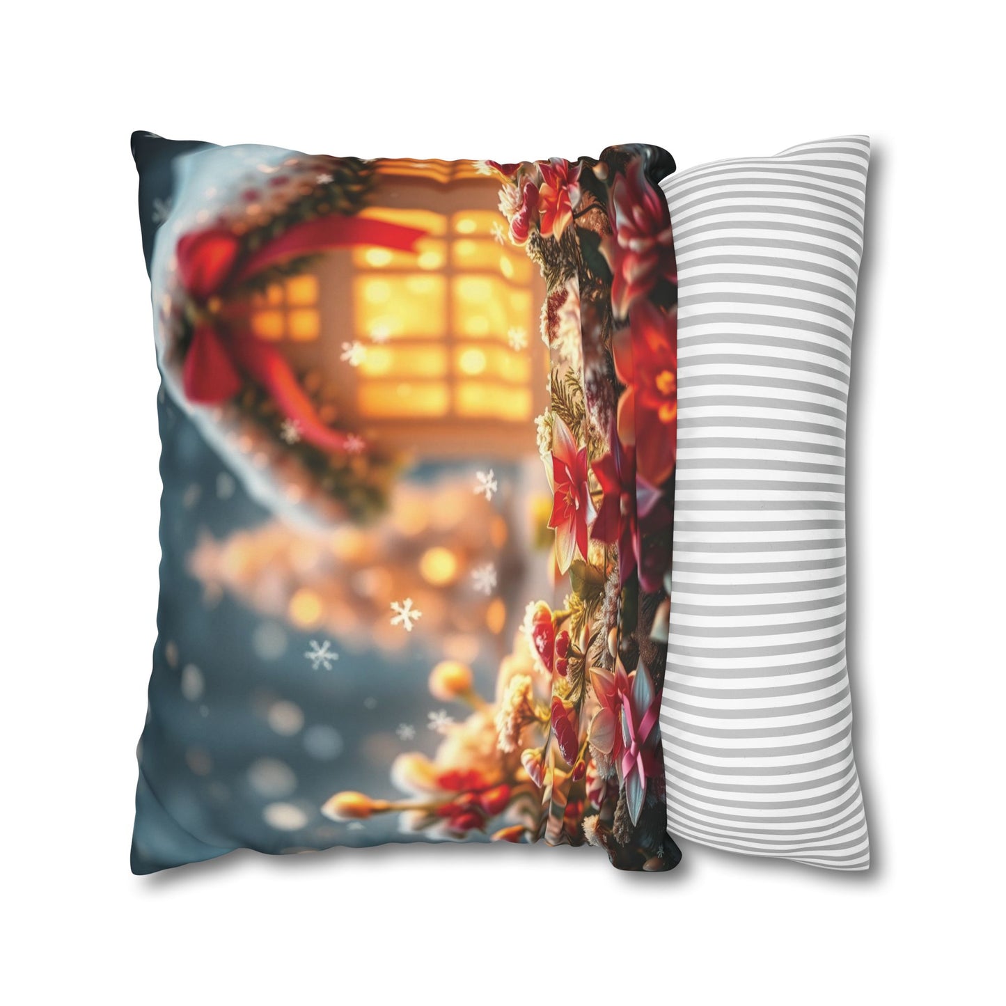 Christmas Square Pillowcase, Holiday Cushion Cover, Festive Throw Pillow, Xmas Decor, Home Decor Gift - Homevalley.co.uk
