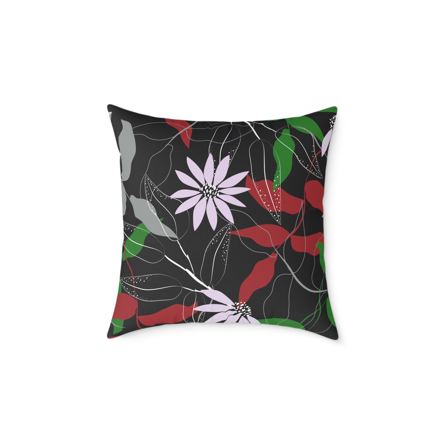 William Morris Style Cat in Kimono and Flowers Square Pillow, Botanicals and Flowers, insert included - Homevalley.co.uk