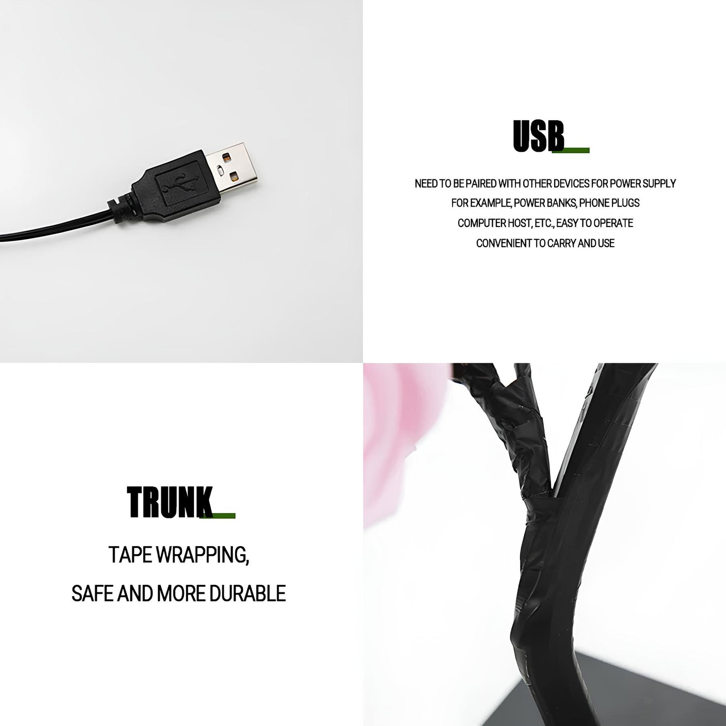 24 LED Rose Tree Lamp Flower Light Night, USB Powered - Homevalley.co.uk