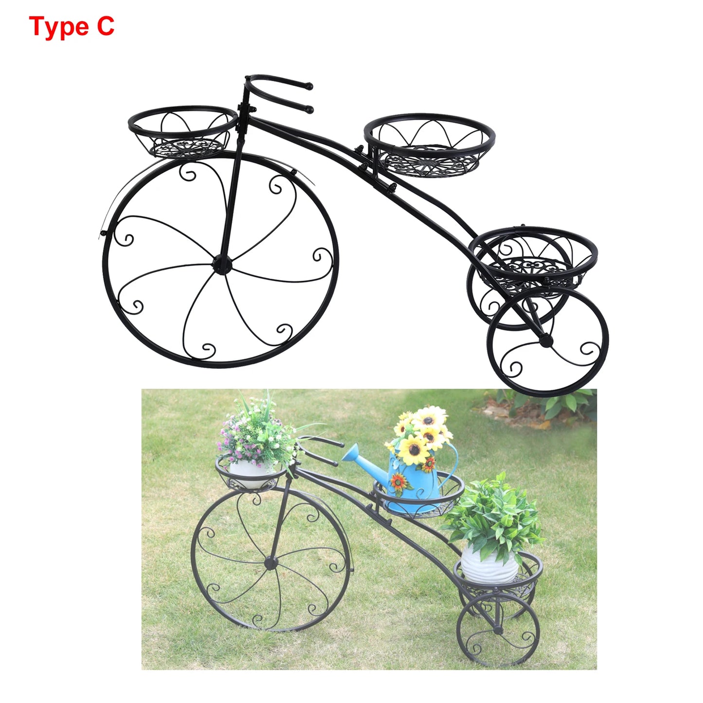 3 Tier Tricycle Flower Pot Plant Holder - Homevalley.co.uk