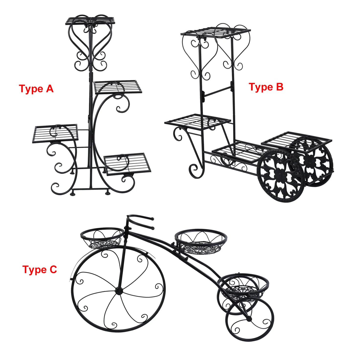 3 Tier Tricycle Flower Pot Plant Holder - Homevalley.co.uk