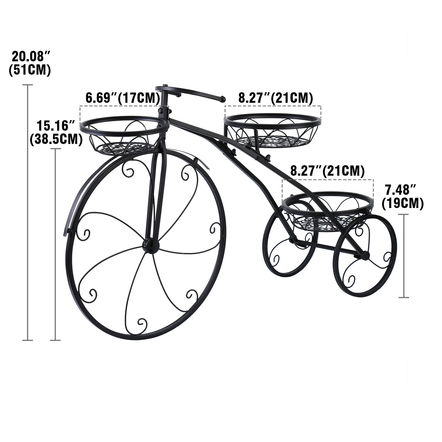 3 Tier Tricycle Flower Pot Plant Holder - Homevalley.co.uk