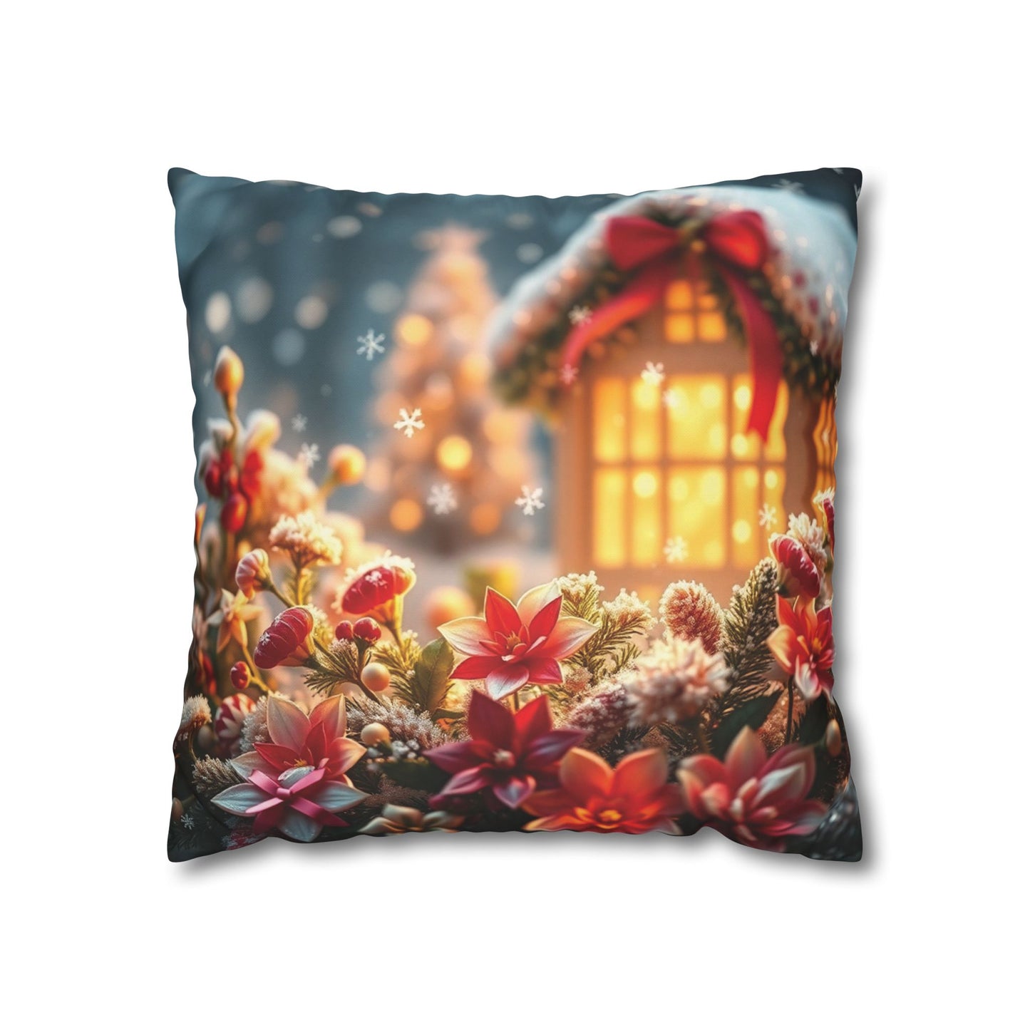 Christmas Square Pillowcase, Holiday Cushion Cover, Festive Throw Pillow, Xmas Decor, Home Decor Gift - Homevalley.co.uk