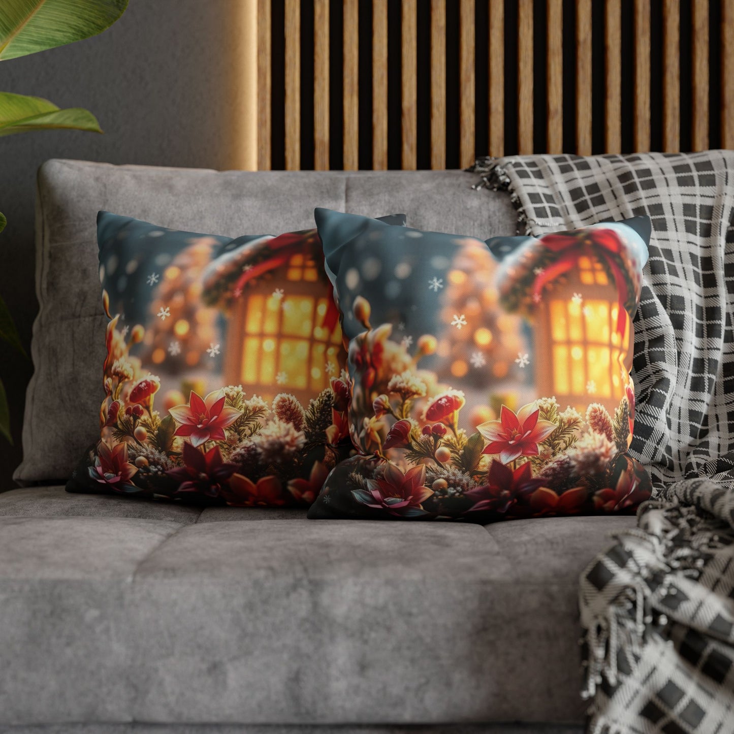 Christmas Square Pillowcase, Holiday Cushion Cover, Festive Throw Pillow, Xmas Decor, Home Decor Gift - Homevalley.co.uk