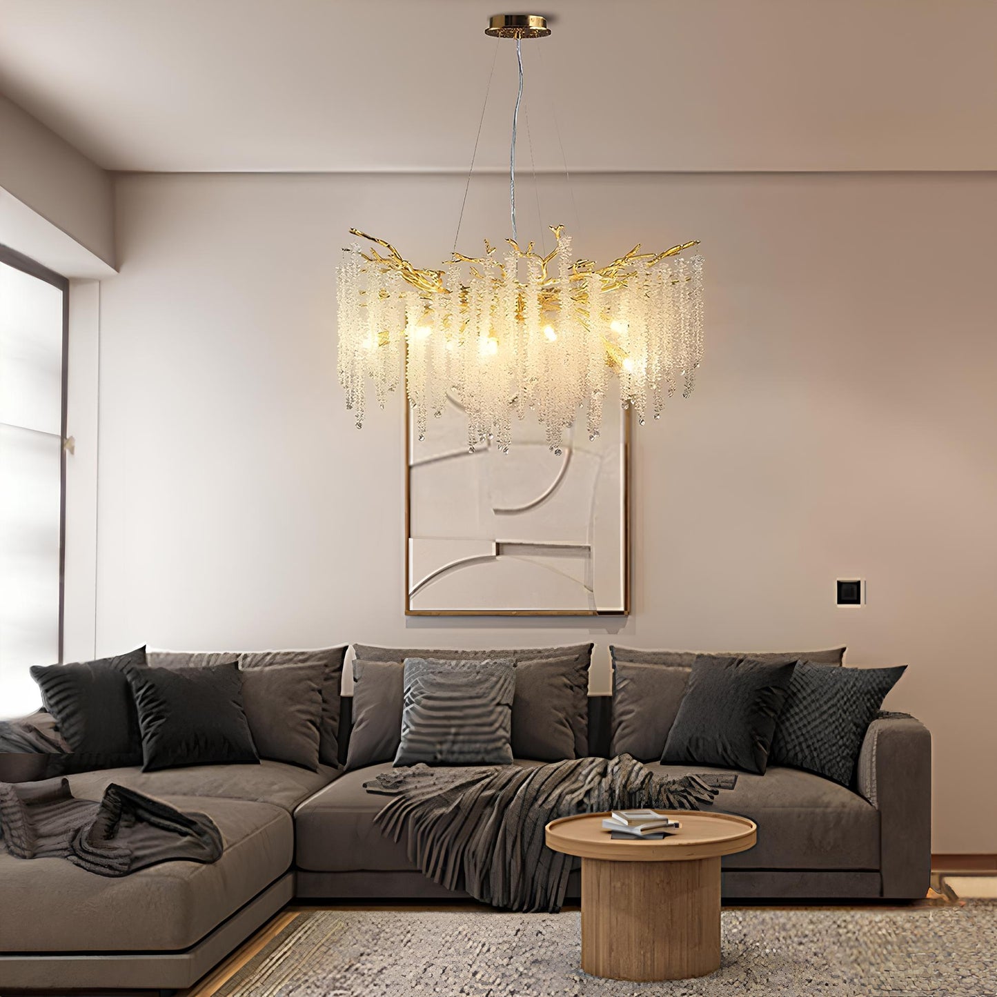 Crystal Chandelier Raindrop Hanging Pendant Lighting Fixture - Homevalley.co.uk