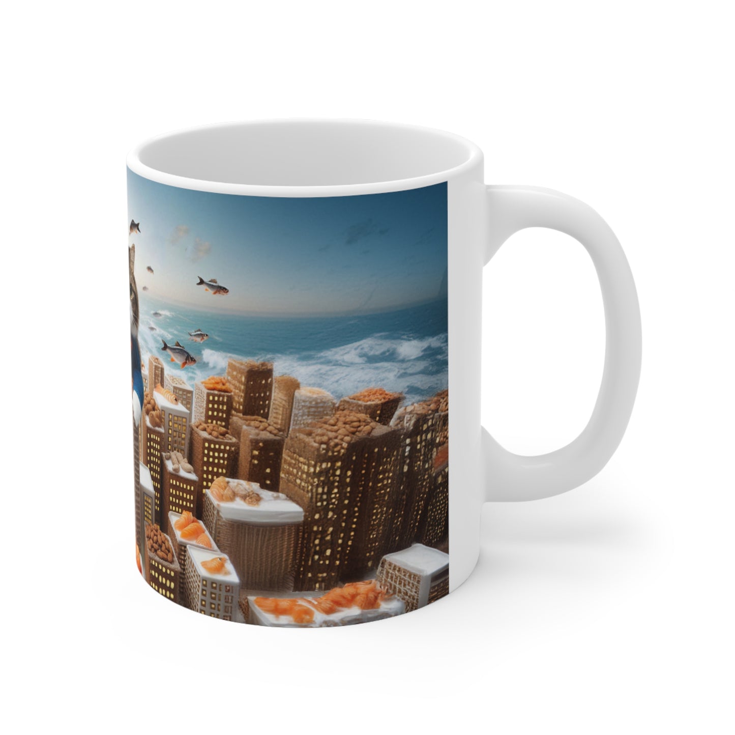 Super Man, Super Cat, Funny Cat Coffee Mug, Funny Pets Coffee Cup, 11oz, 15oz - Homevalley.co.uk