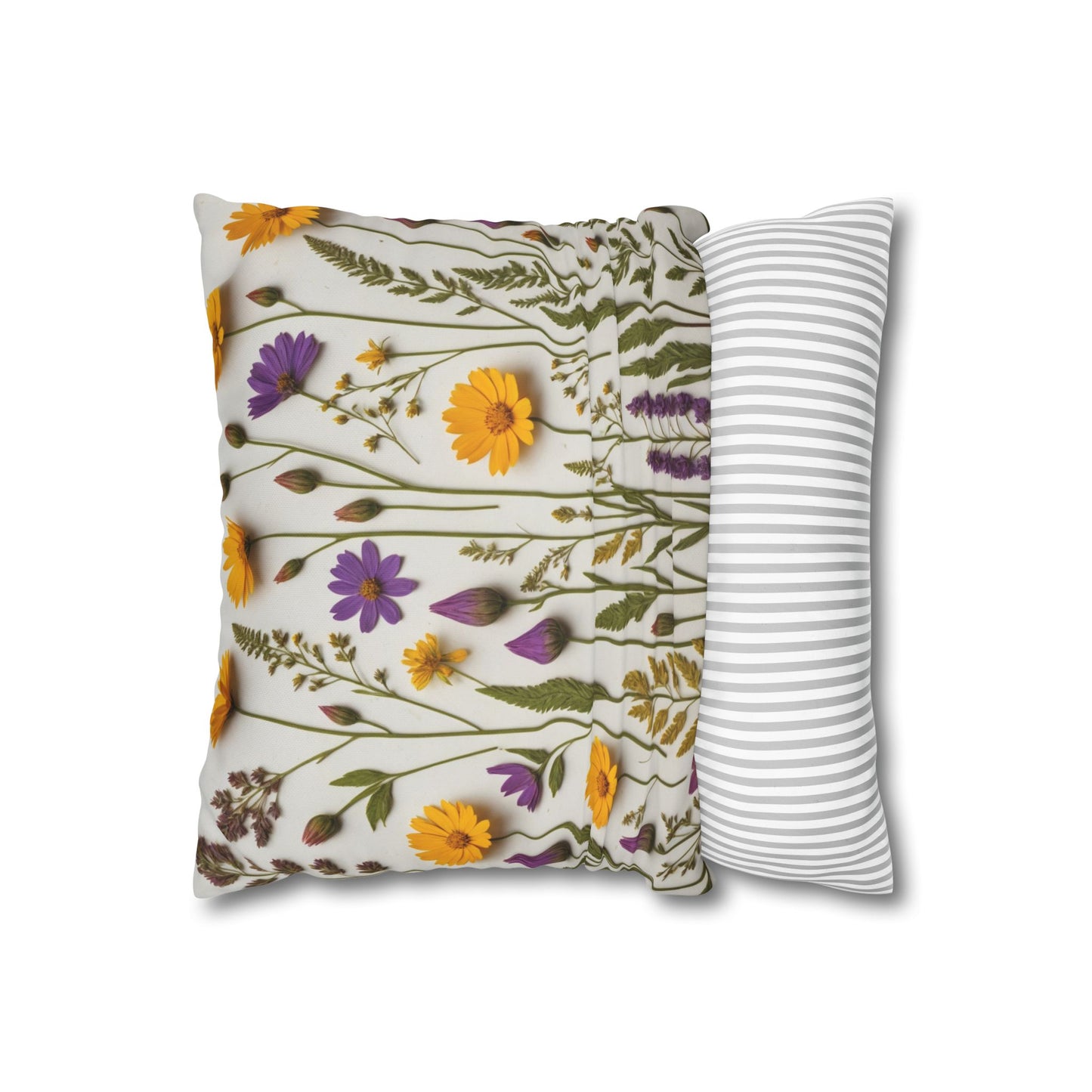 Lavender Flowers Cushion Cover,Wild Flowers Cushion Cover, Floral Pillow, Botanical Pillow - Homevalley.co.uk