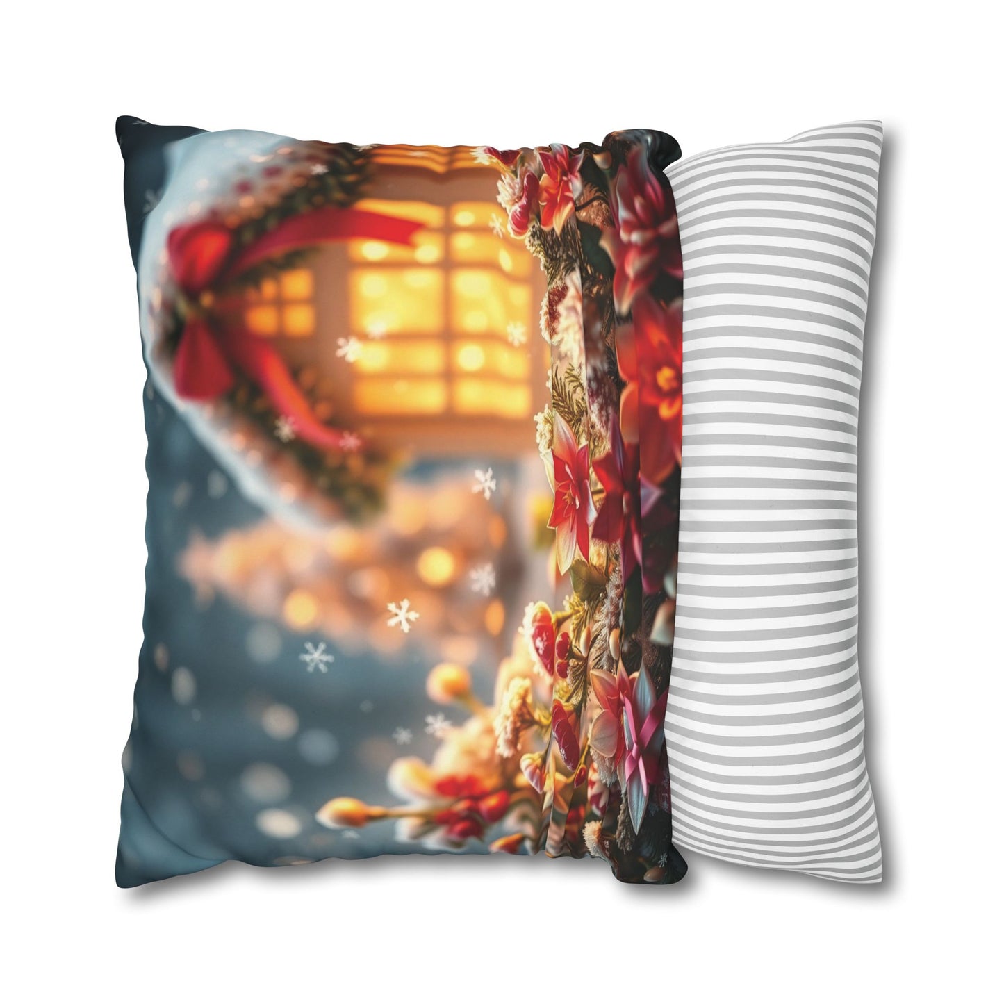 Christmas Square Pillowcase, Holiday Cushion Cover, Festive Throw Pillow, Xmas Decor, Home Decor Gift - Homevalley.co.uk