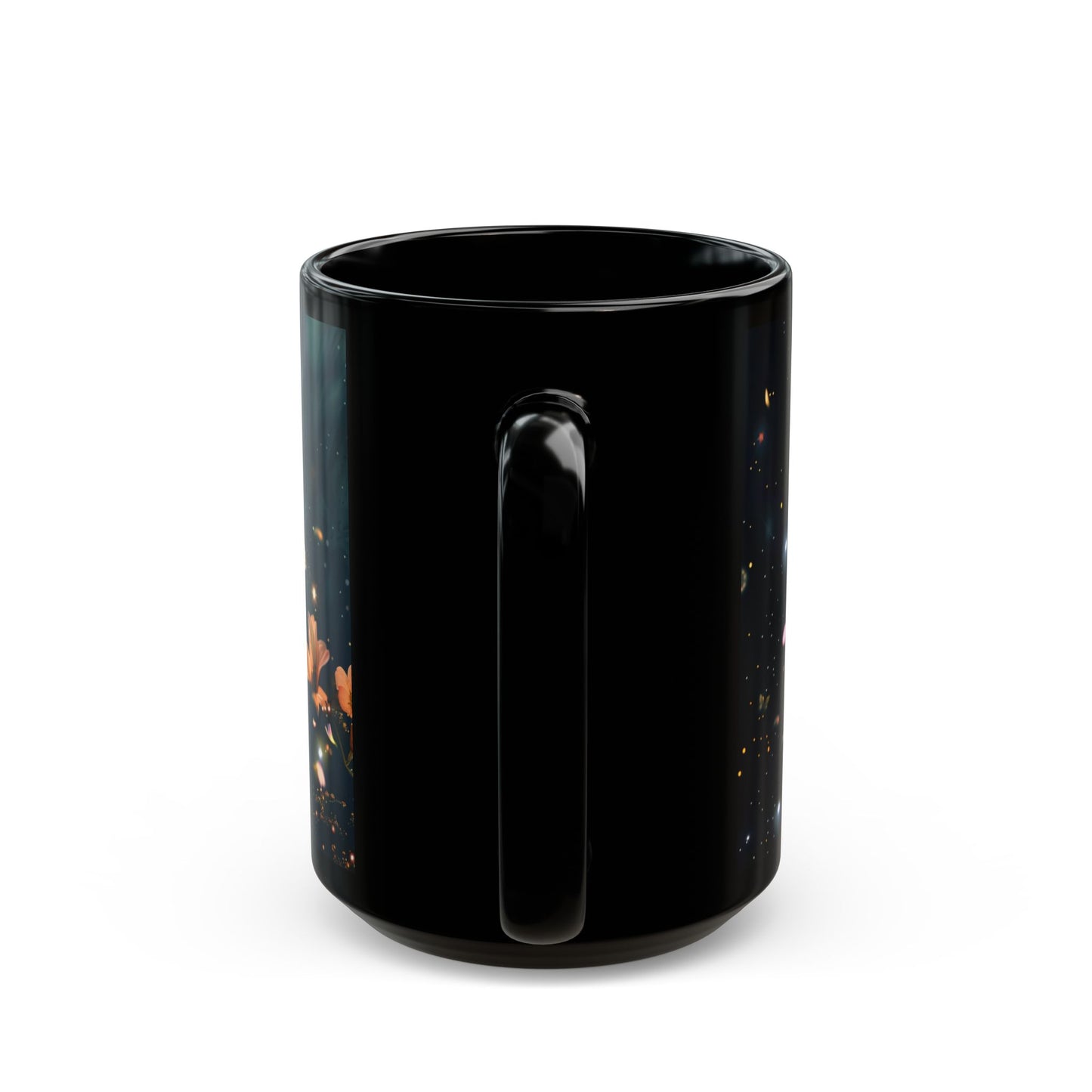 Moon and Flowers Black Coffee Mug,Tea Cup, Floral Mug, Gift for Her, Mother's Day, Gift Idea (11oz, 15oz) - Homevalley.co.uk