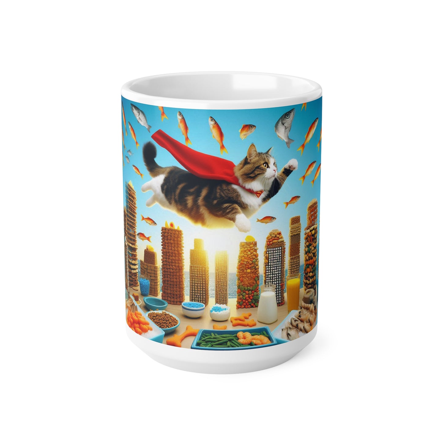 Super Man, Super Cat, Funny Cat Coffee Mug, Funny Pets Coffee Cup, 11oz, 15oz - Homevalley.co.uk
