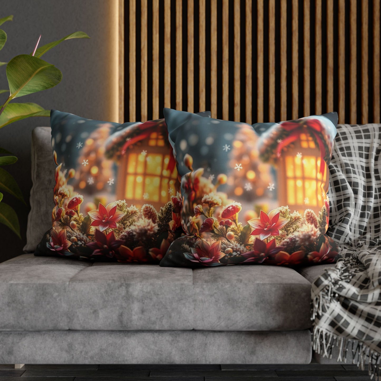 Christmas Square Pillowcase, Holiday Cushion Cover, Festive Throw Pillow, Xmas Decor, Home Decor Gift - Homevalley.co.uk
