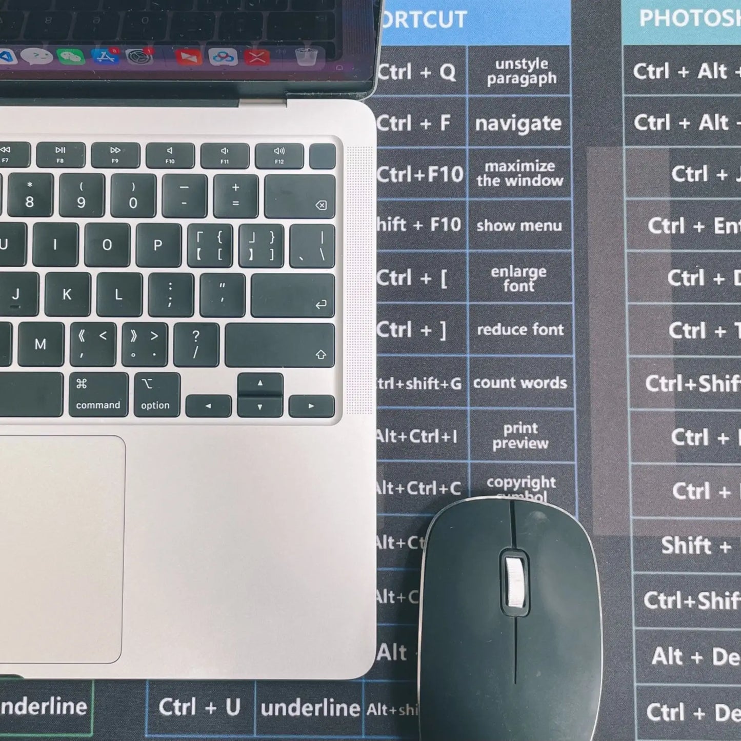 Large Mouse Pad With Shortcuts For Photoshop Office Linux Python Java script Financial Analysis - Homevalley.co.uk