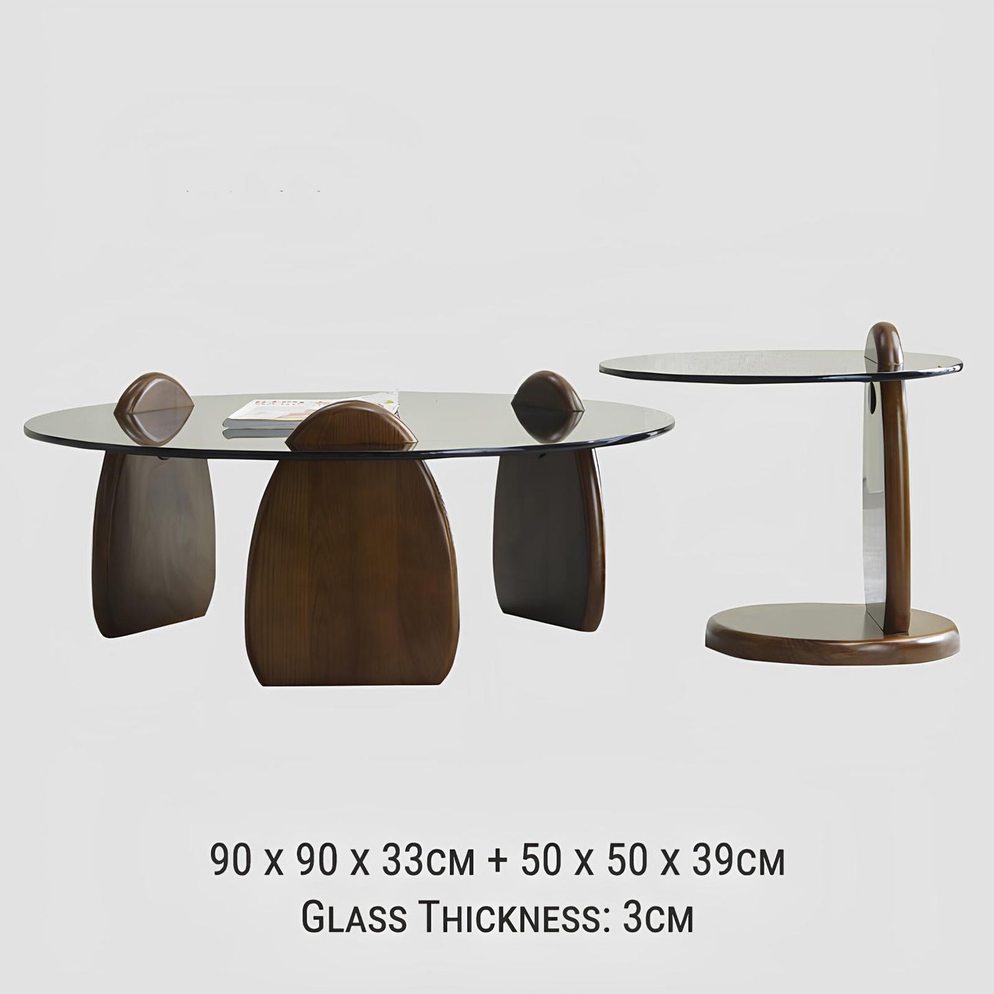 Minimalist Style Black Tempered Glass Round Coffee Table - Homevalley.co.uk