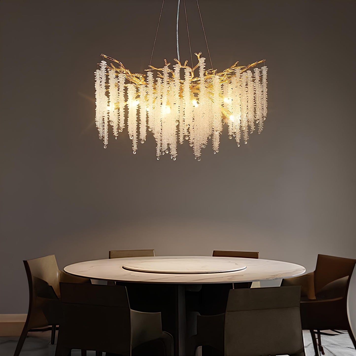 Crystal Chandelier Raindrop Hanging Pendant Lighting Fixture - Homevalley.co.uk