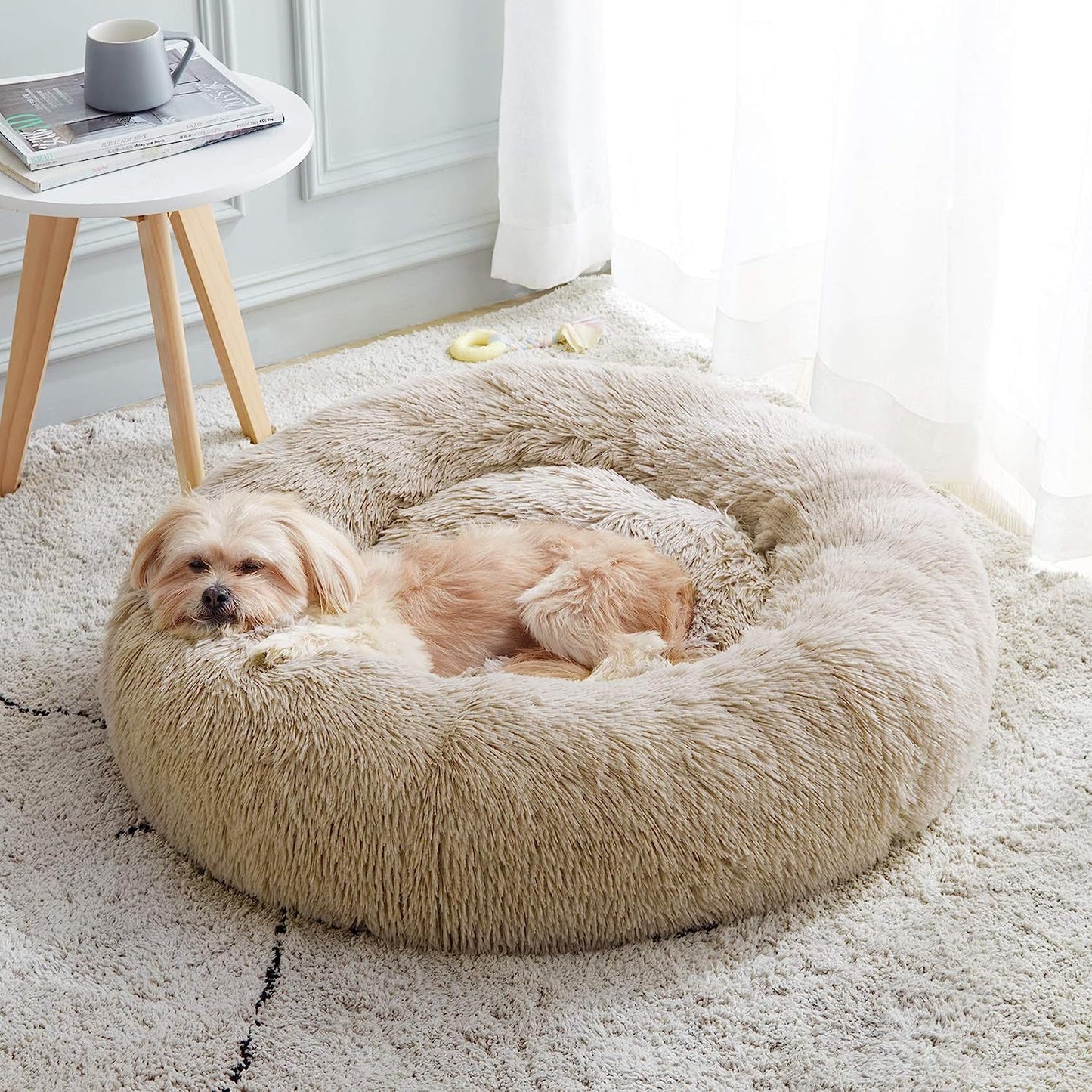 Round Fluffy Cat / Dog Bed - Homevalley.co.uk