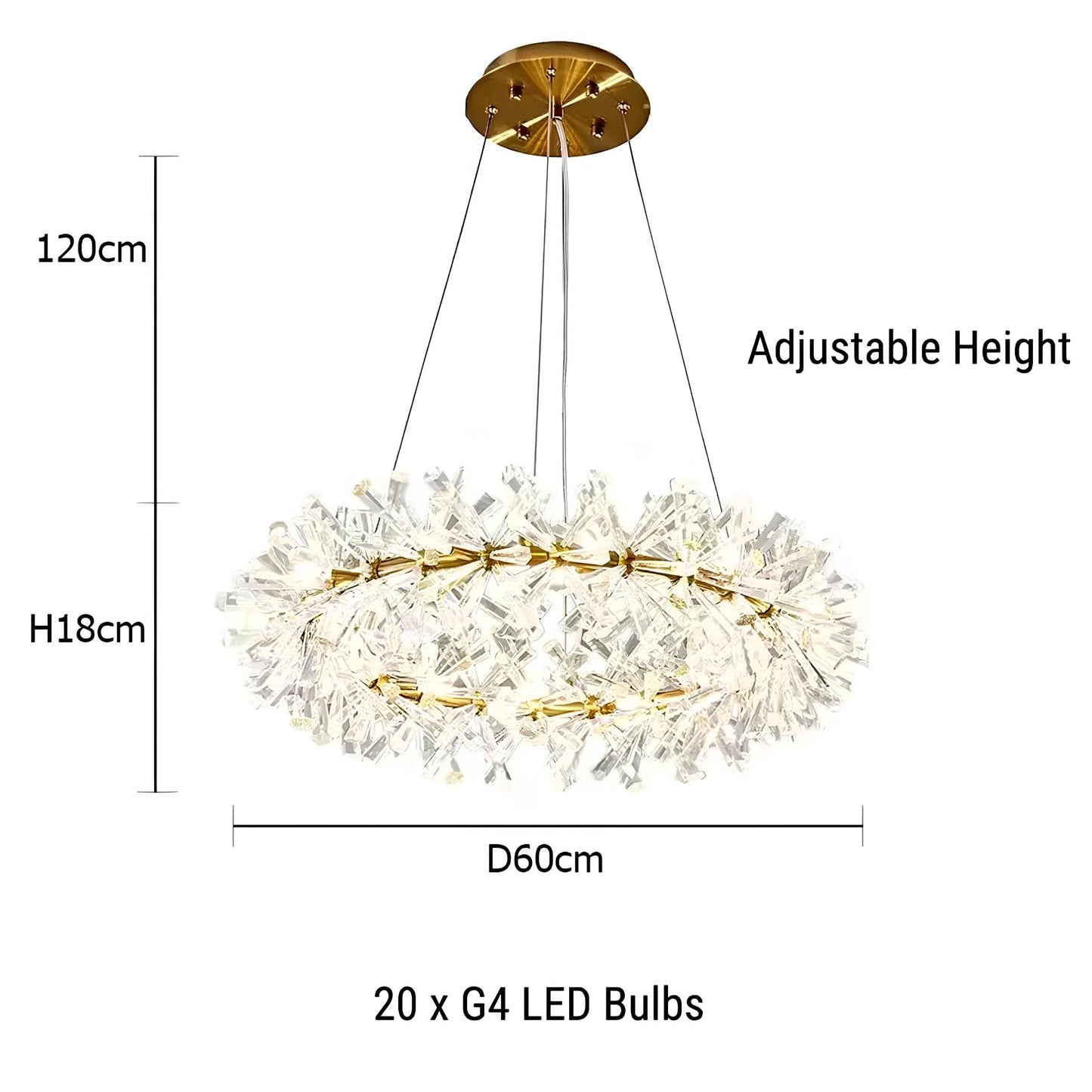 Nordic Round Crystal Chandelier - Homevalley.co.uk