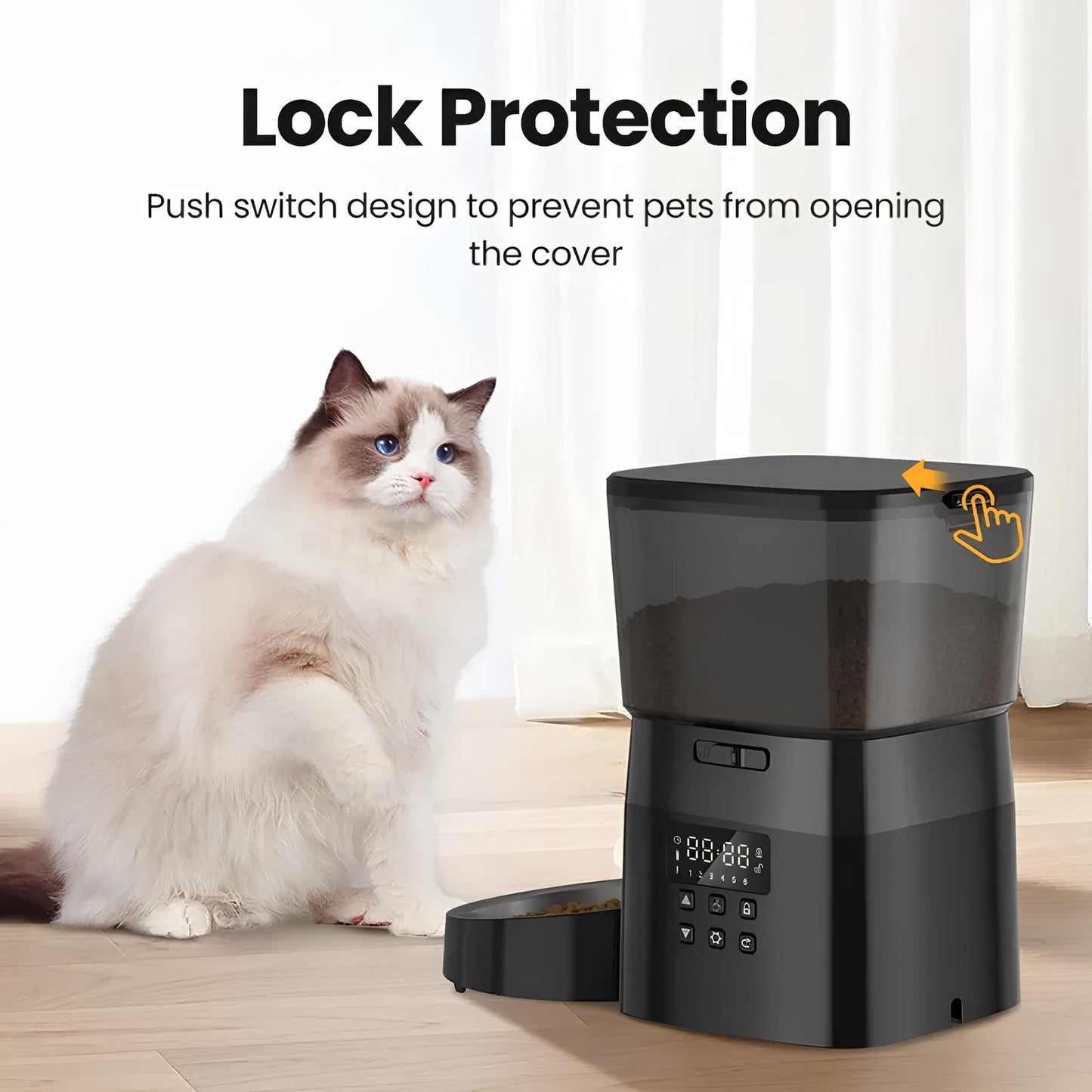 Automatic Cat Feeder, Food Dispenser, 2 Liter - Homevalley.co.uk