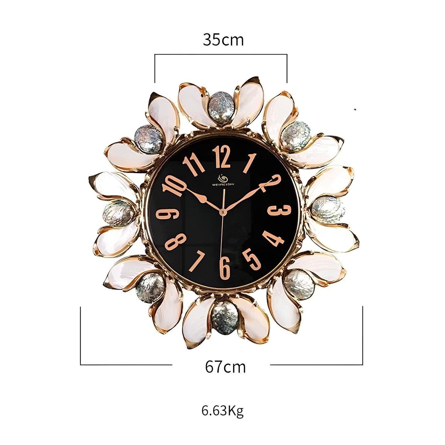 Luxury Handmade Abalone and Mother of Pearl Inlaid Round Wall Clock - Homevalley.co.uk