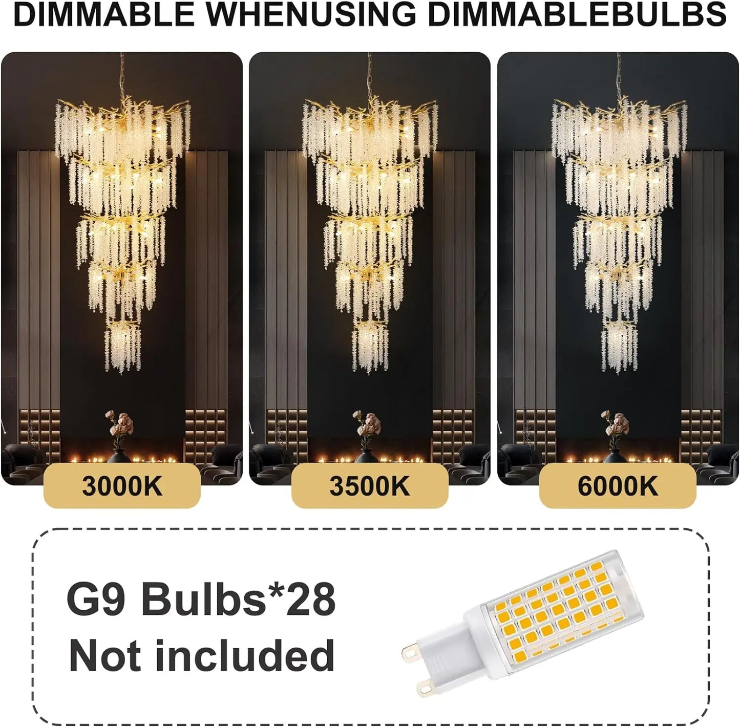 Crystal Chandelier Raindrop Hanging Pendant Lighting Fixture - Homevalley.co.uk