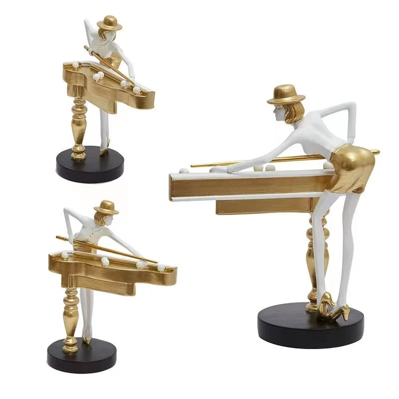 Nordic Billiard Player Resin Figurine – Modern Home Decor