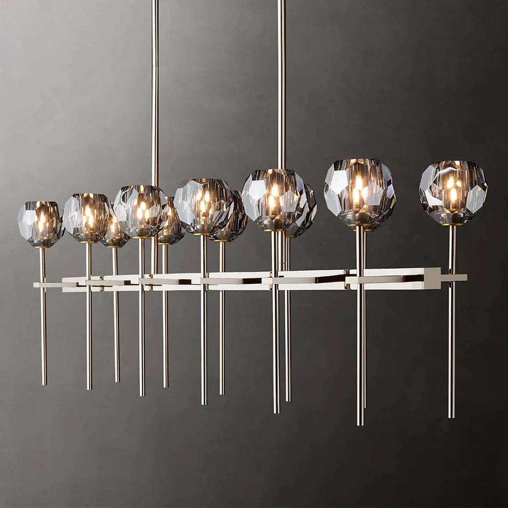 Smoky Grey Double Row Crystal Chandelier - Homevalley.co.uk