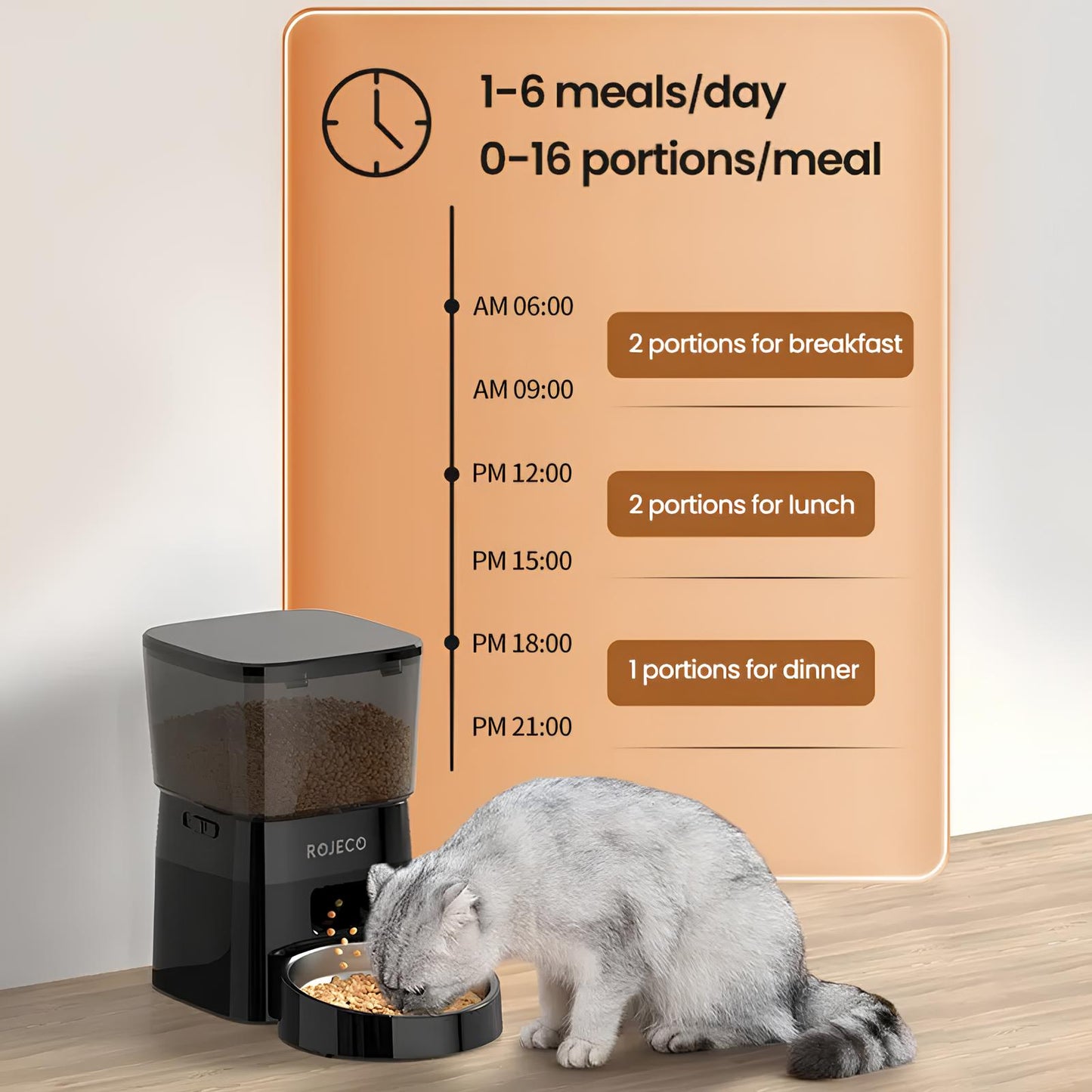 Automatic Cat Feeder, Food Dispenser, 2 Liter - Homevalley.co.uk