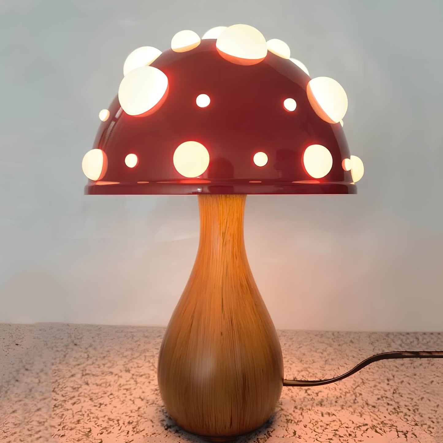 Mushroom Lamp with LED Tricolored Bulb - Homevalley.co.uk