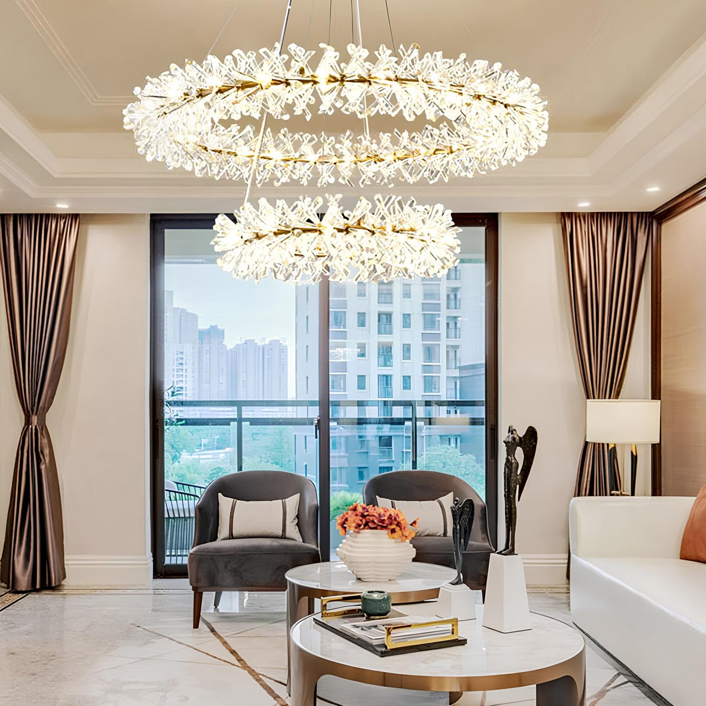 Nordic Round Crystal Chandelier - Homevalley.co.uk
