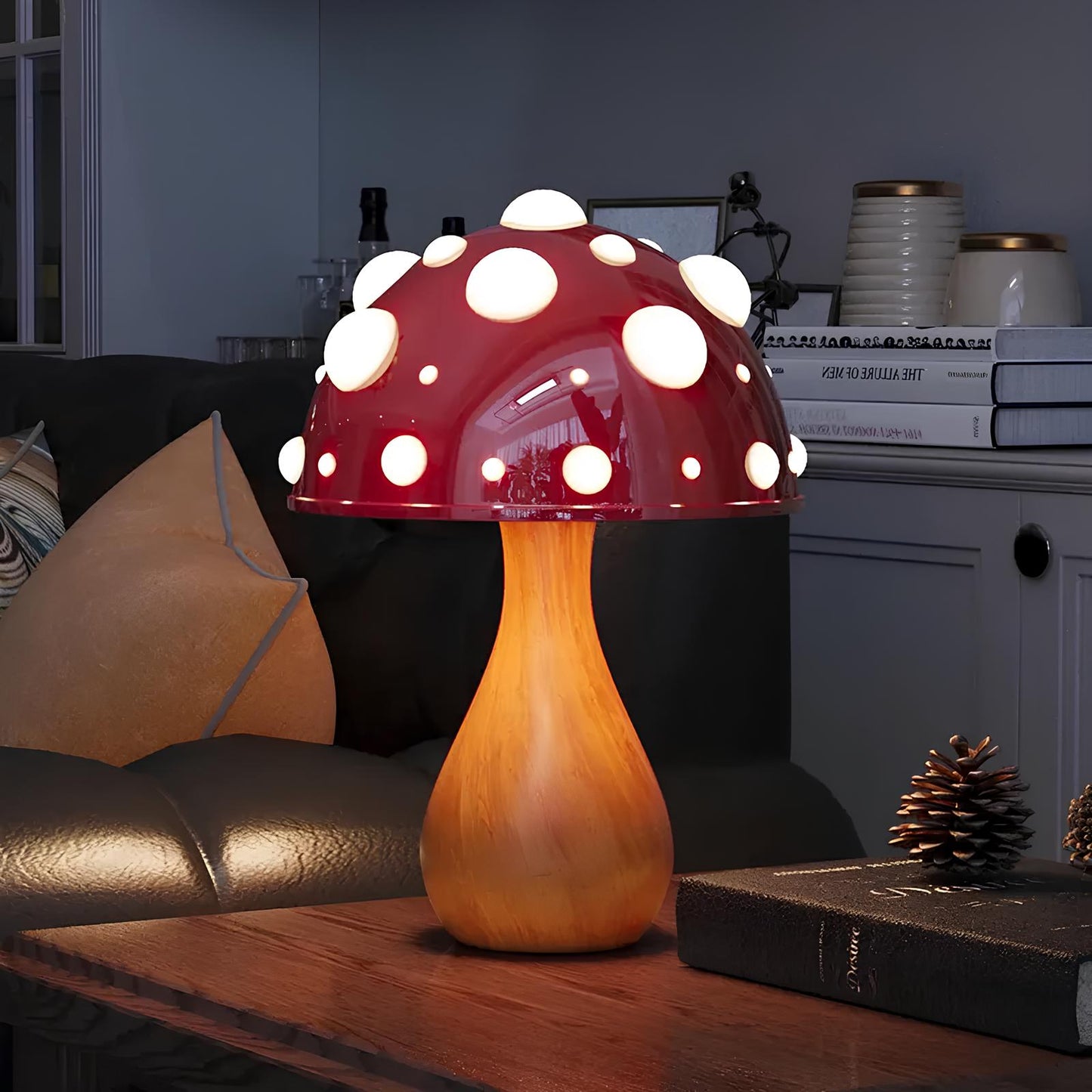 Mushroom Lamp with LED Tricolored Bulb - Homevalley.co.uk