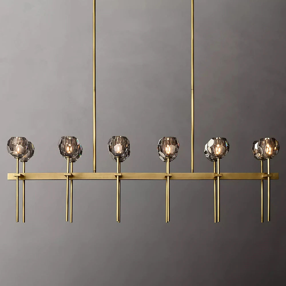 Smoky Grey Double Row Crystal Chandelier - Homevalley.co.uk