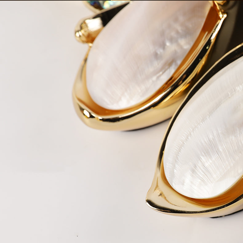 Luxury Handmade Abalone and Mother of Pearl Inlaid Round Wall Clock - Homevalley.co.uk
